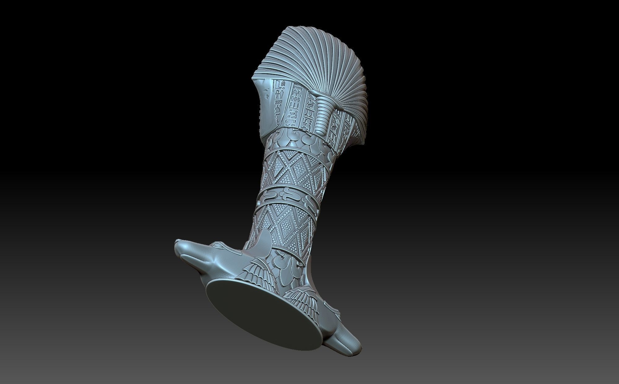 Tutankhamun egyptian scepter 3D print model_6