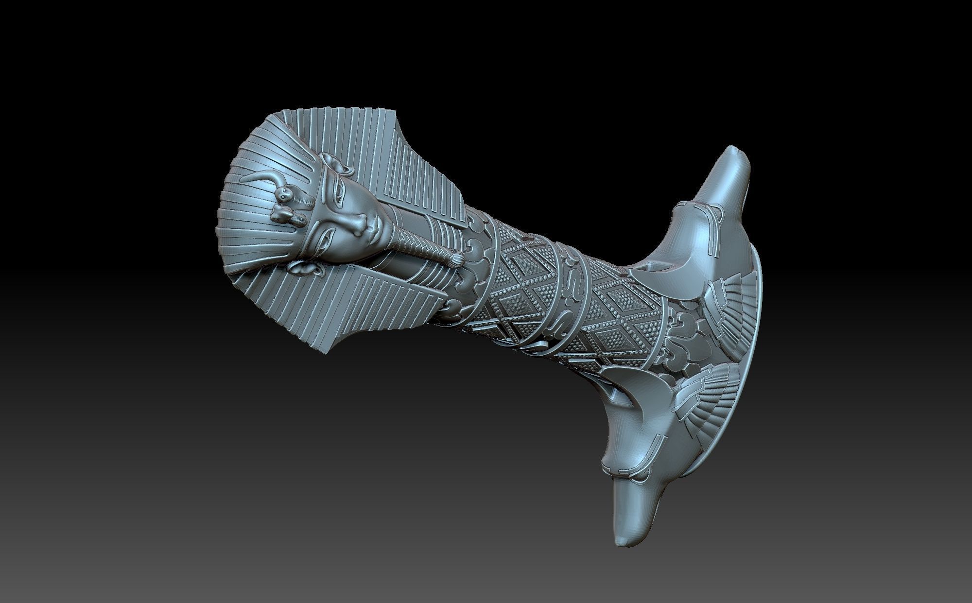 Tutankhamun egyptian scepter 3D print model_10