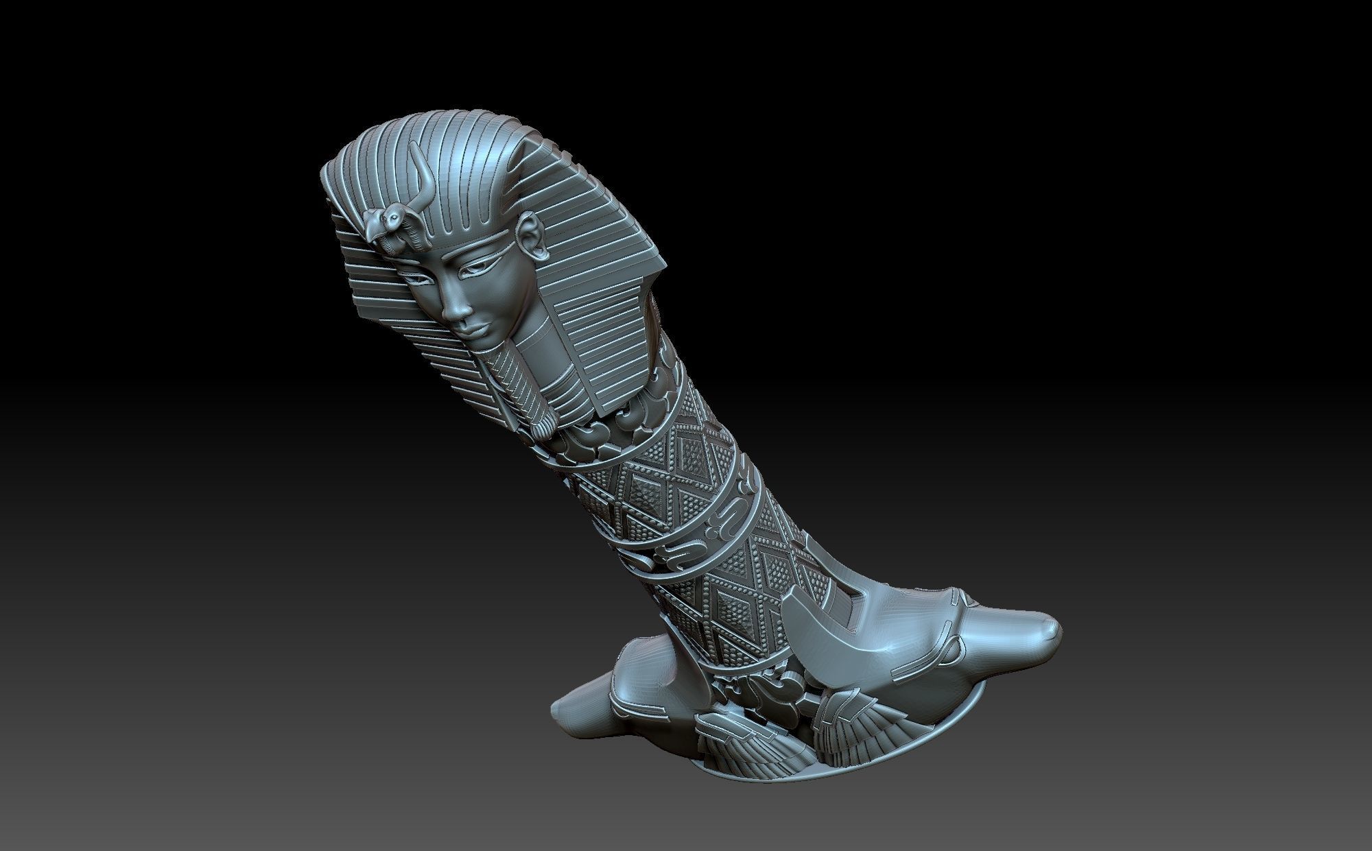 Tutankhamun egyptian scepter 3D print model_11