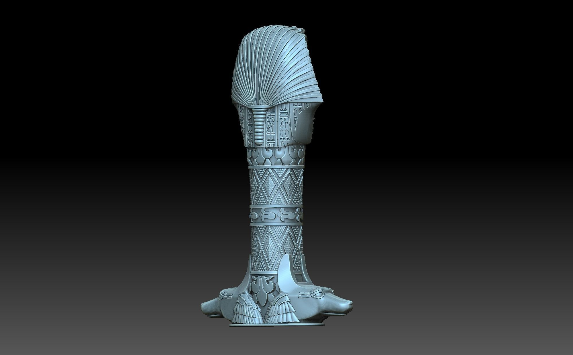 Tutankhamun egyptian scepter 3D print model_3
