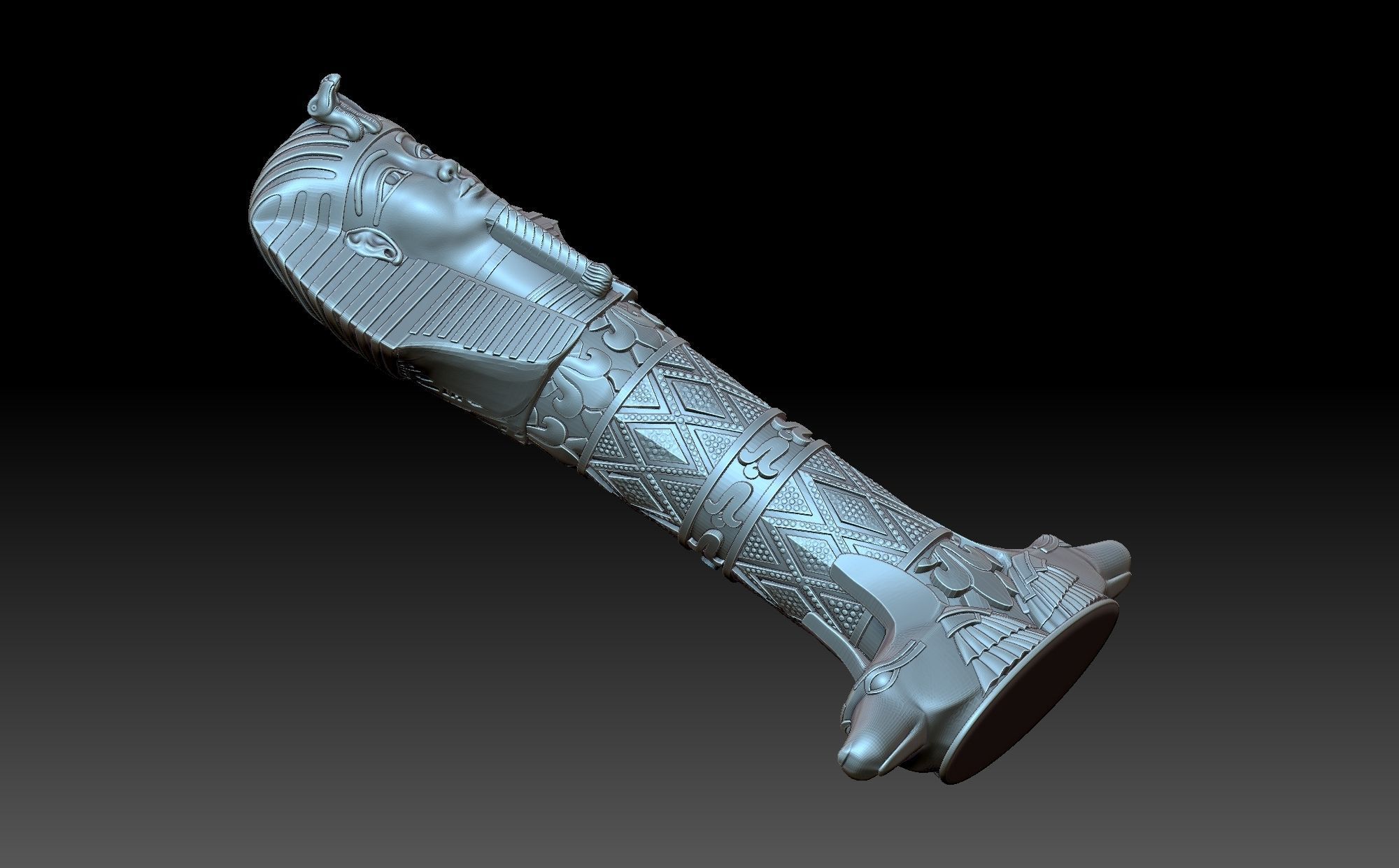Tutankhamun egyptian scepter 3D print model_9