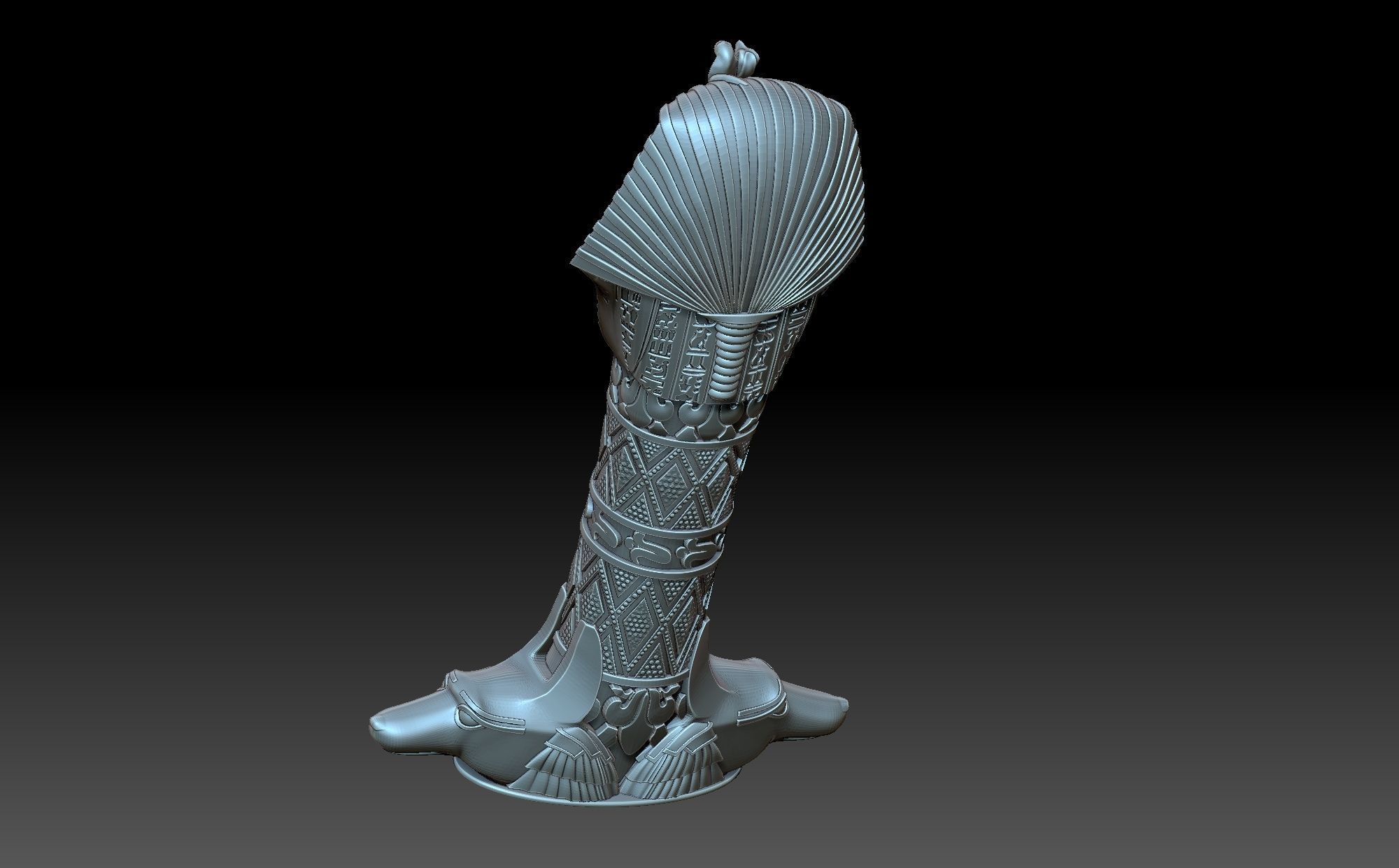 Tutankhamun egyptian scepter 3D print model_7