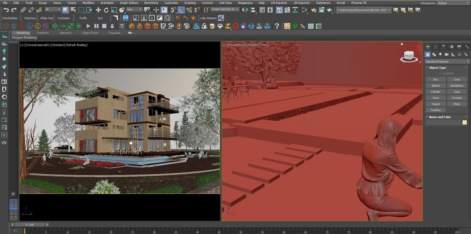 Modern Apartment Landscape Design Realistic Render - 2022 3D model_3