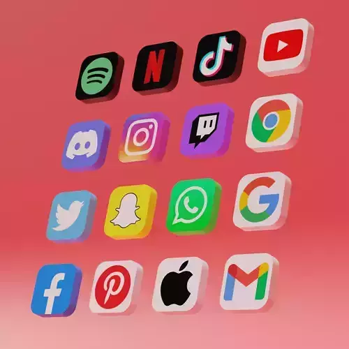 3D logo social media