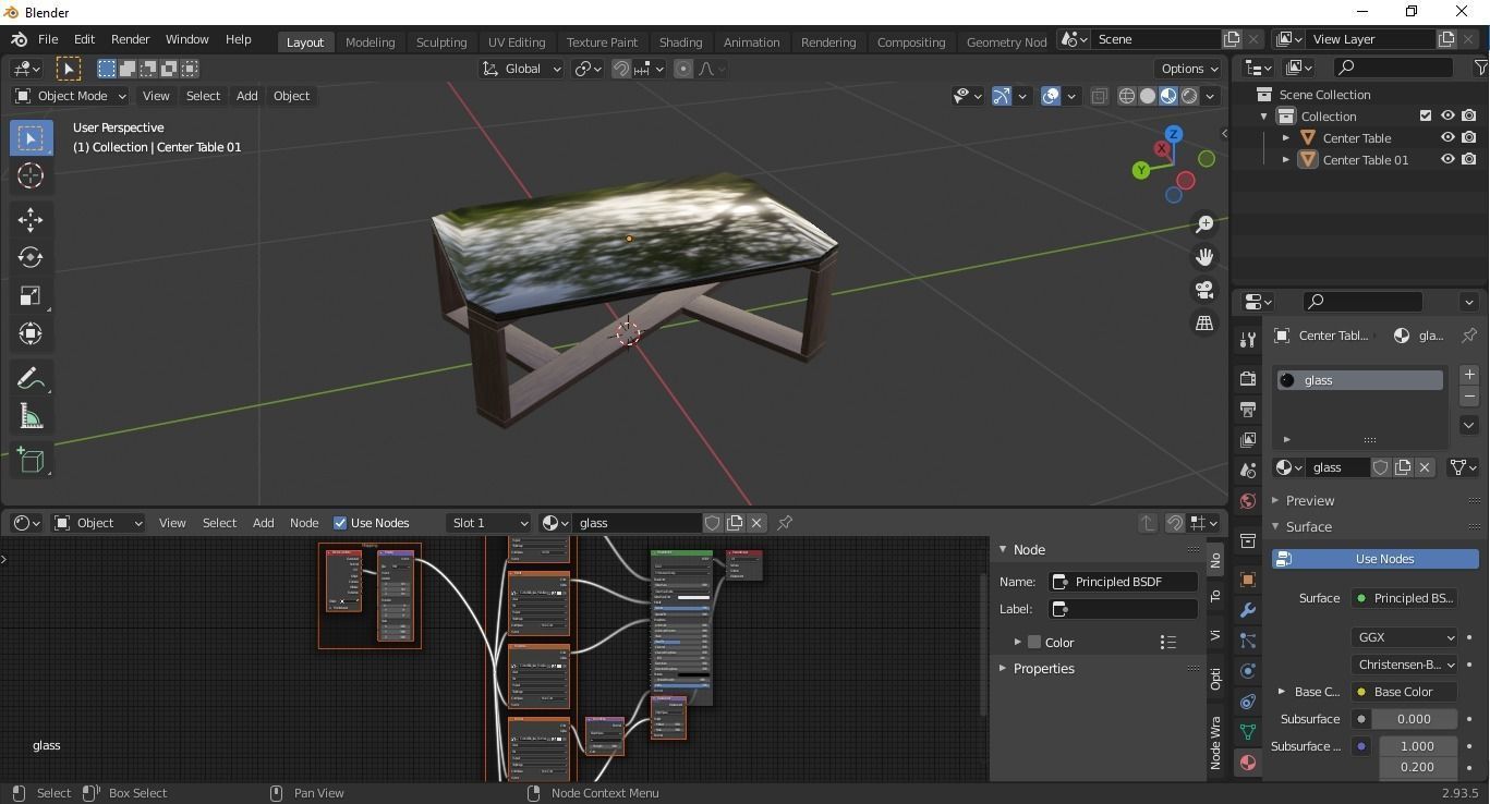 Center Table low poly Low-poly 3D model_9