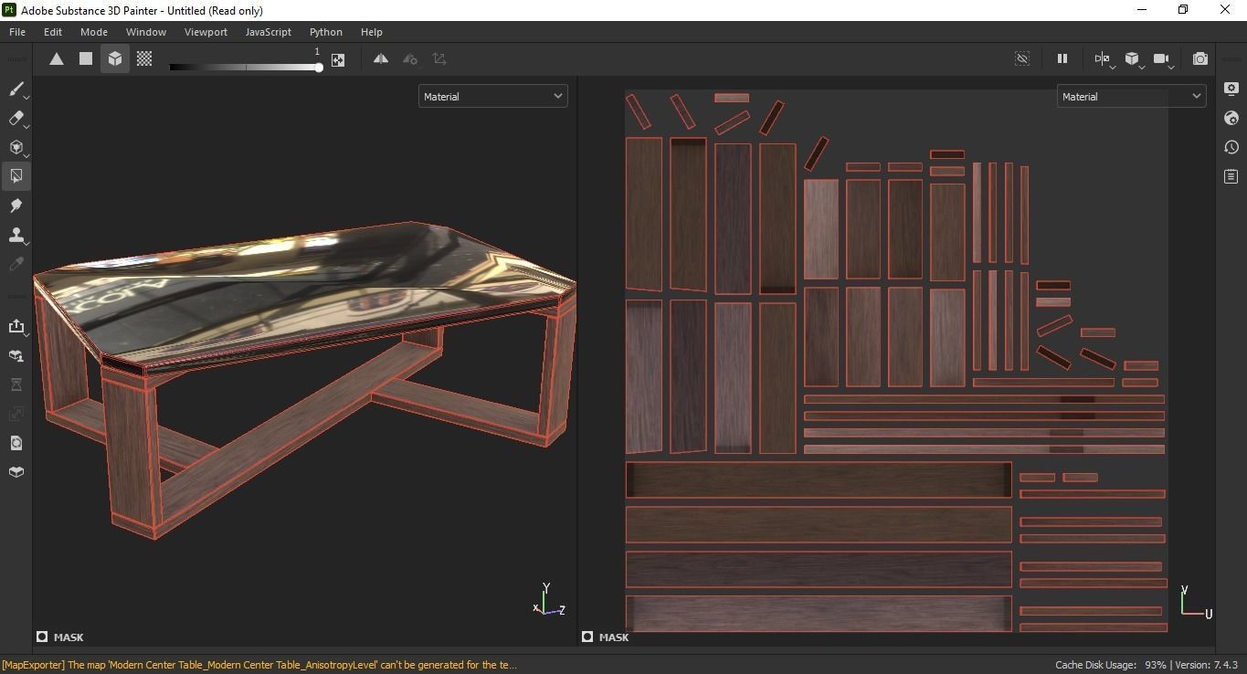 Center Table low poly Low-poly 3D model_10