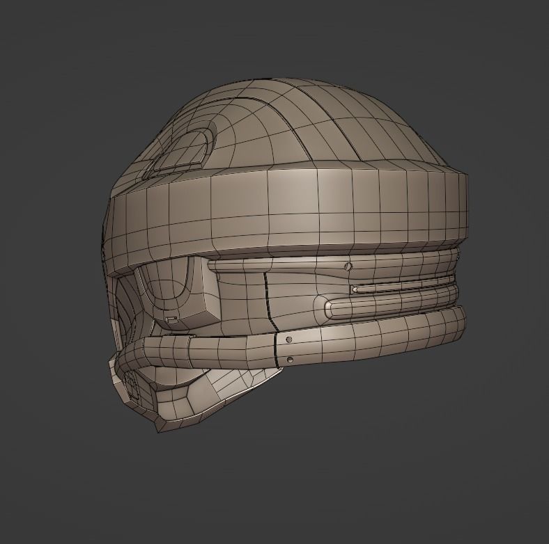 Halo Recon Helmet With Print Ready STL Low-poly 3D model_5