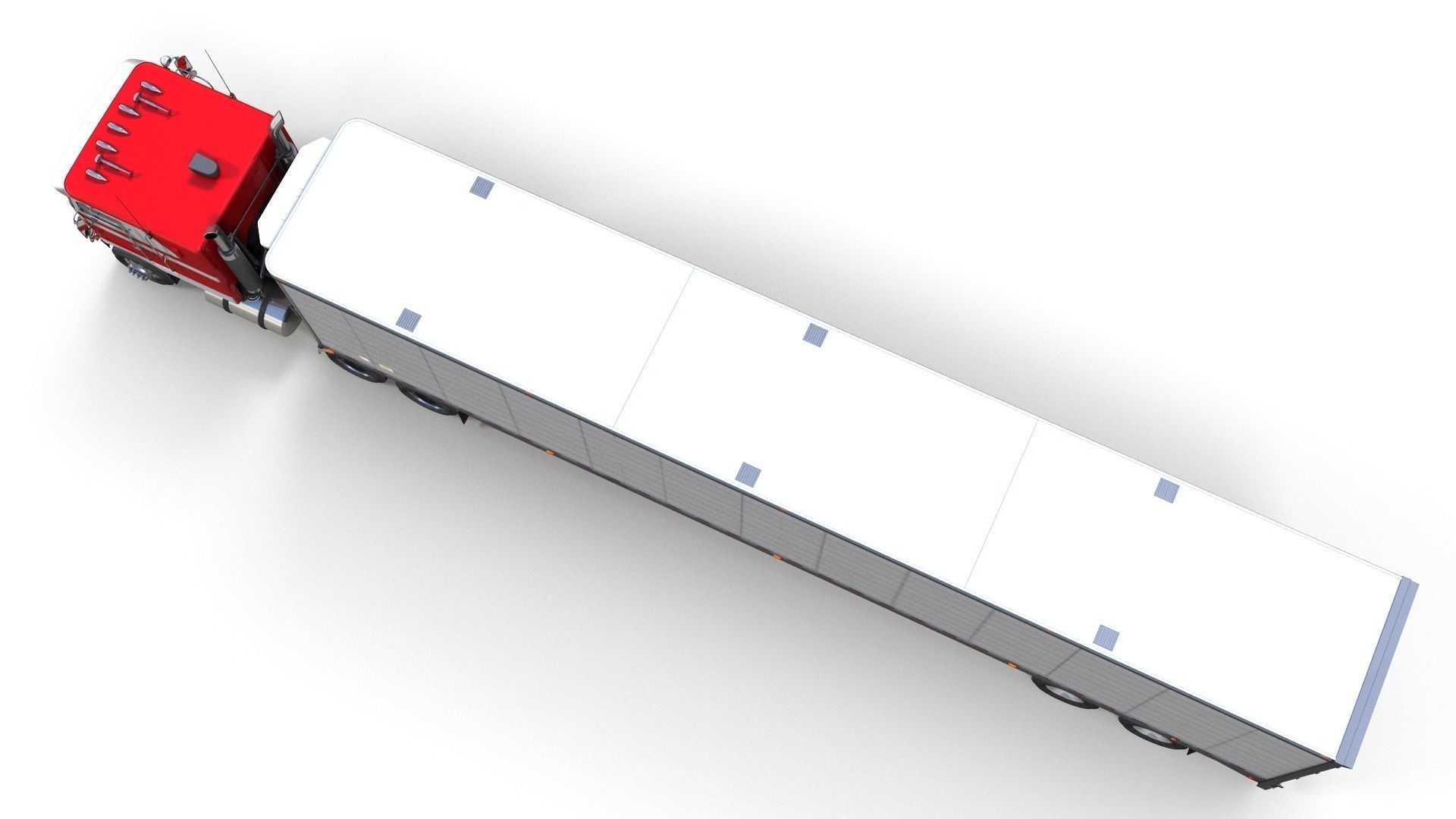 Peterbilt 362 van trailer truck Low-poly 3D model_7