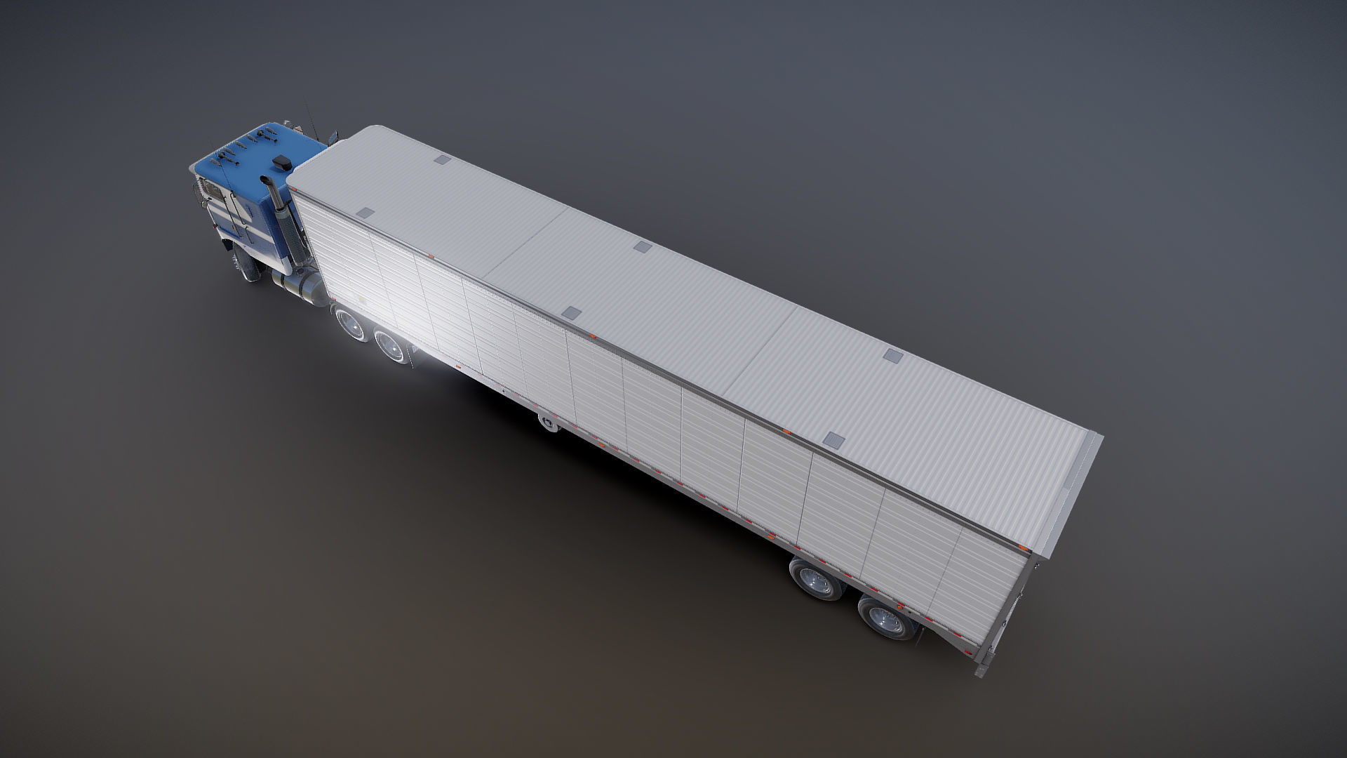 Peterbilt 362 van trailer truck Low-poly 3D model_26