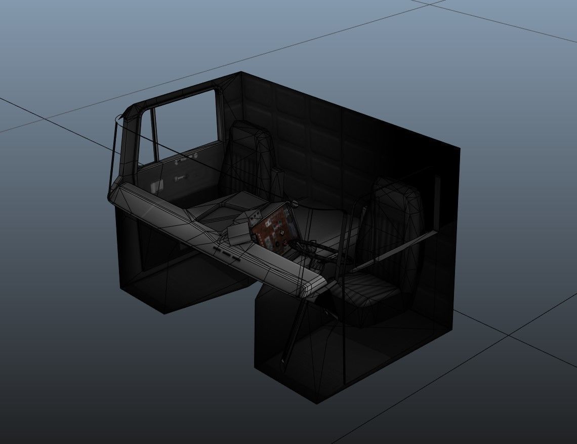 Peterbilt 362 van trailer truck Low-poly 3D model_37