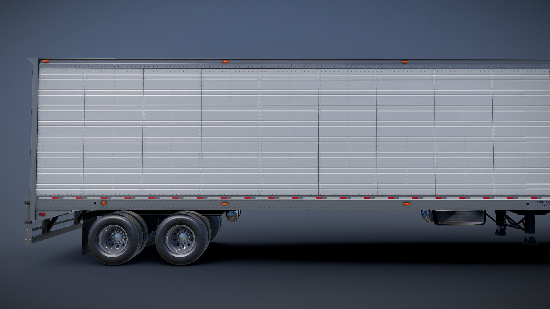 Peterbilt 362 van trailer truck Low-poly 3D model_28