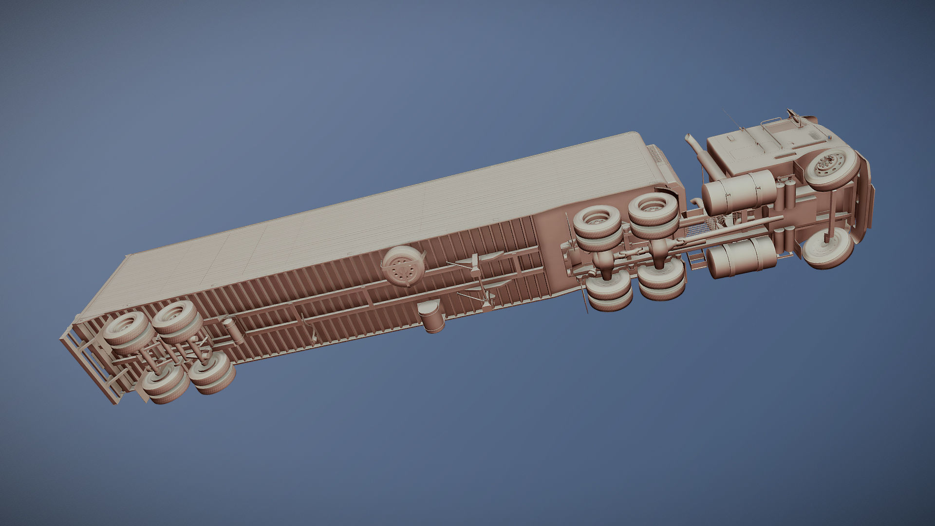 Peterbilt 362 van trailer truck Low-poly 3D model_33