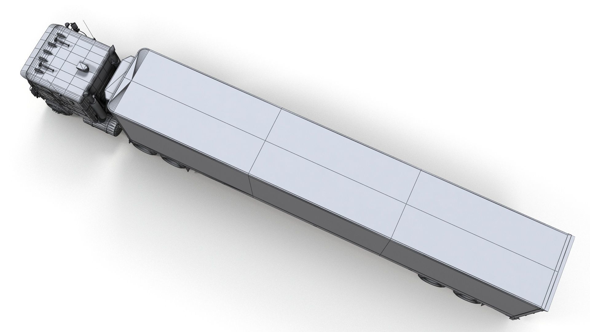 Peterbilt 362 van trailer truck Low-poly 3D model_19