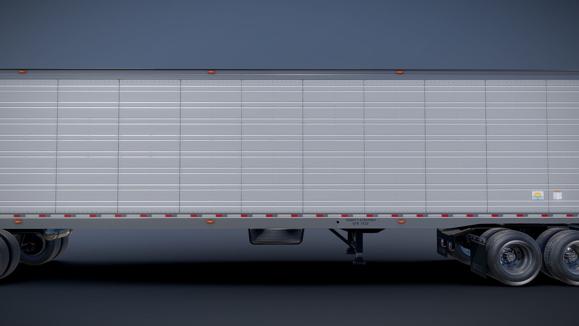 Peterbilt 362 van trailer truck Low-poly 3D model_30