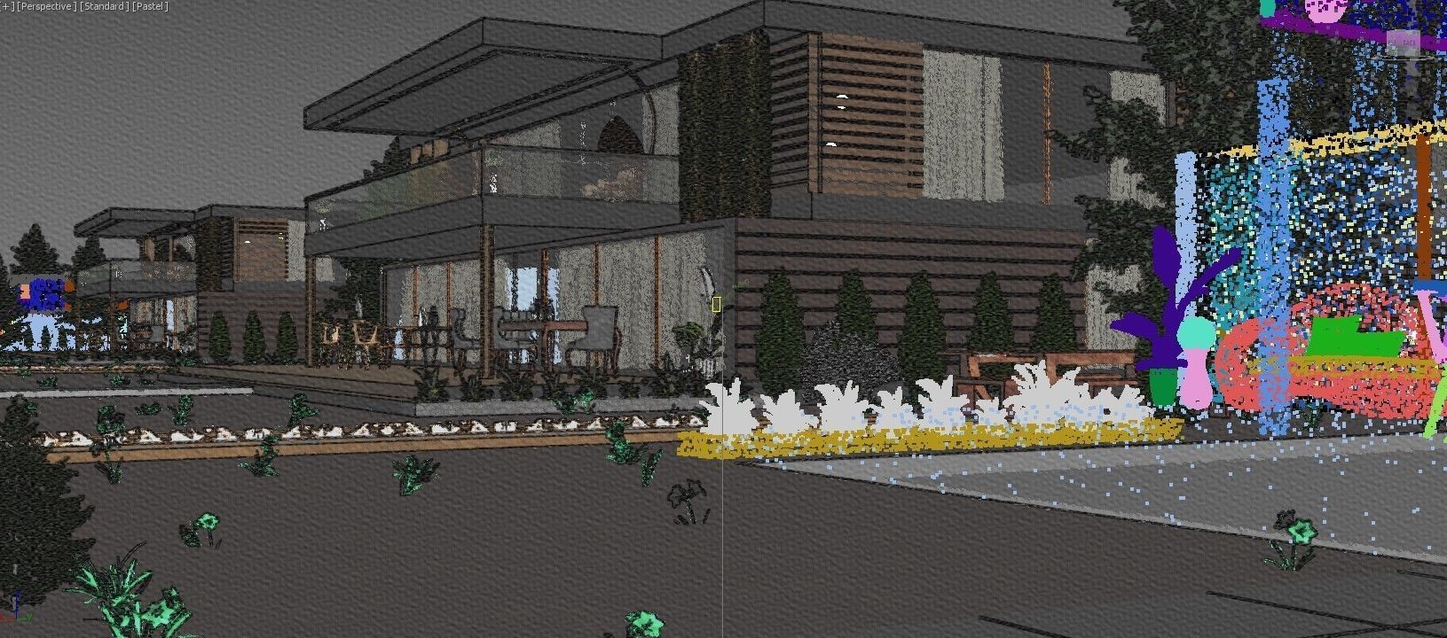 Modern House Garden Landscape Design Realistic Render - 2022 3D model_1