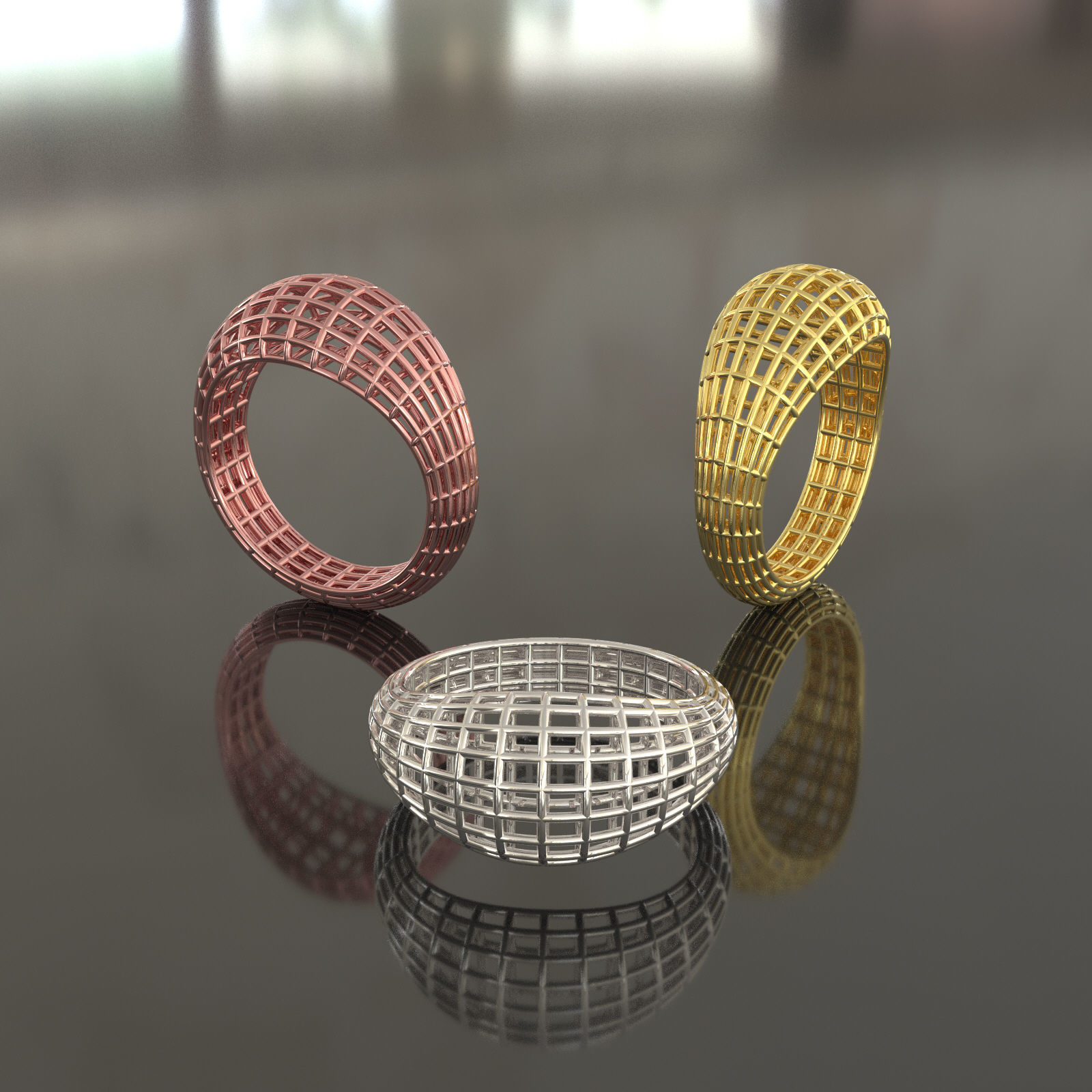 Fashion Cage Ring 3D Print Model Render And Real Detail 3D print model_2