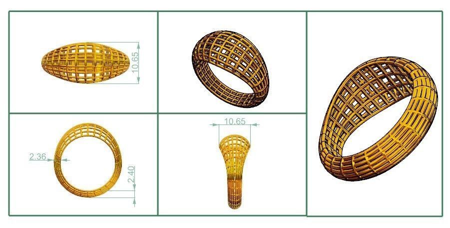 Fashion Cage Ring 3D Print Model Render And Real Detail 3D print model_5