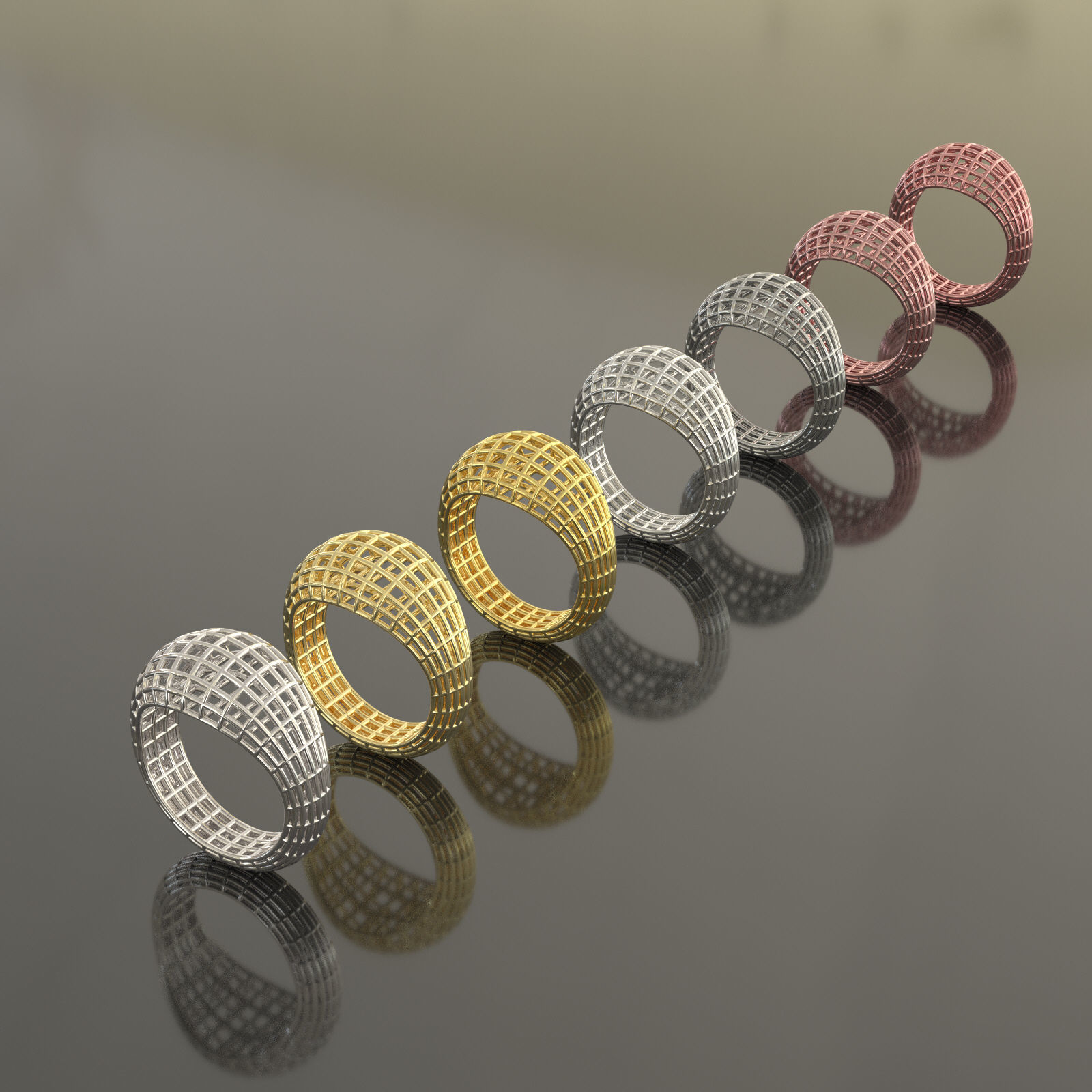 Fashion Cage Ring 3D Print Model Render And Real Detail 3D print model_3