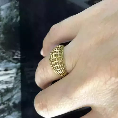 Fashion Cage Ring 3D Print Model Render And Real Detail