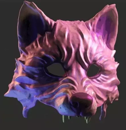 fantasy wolf mask 3D print model_0