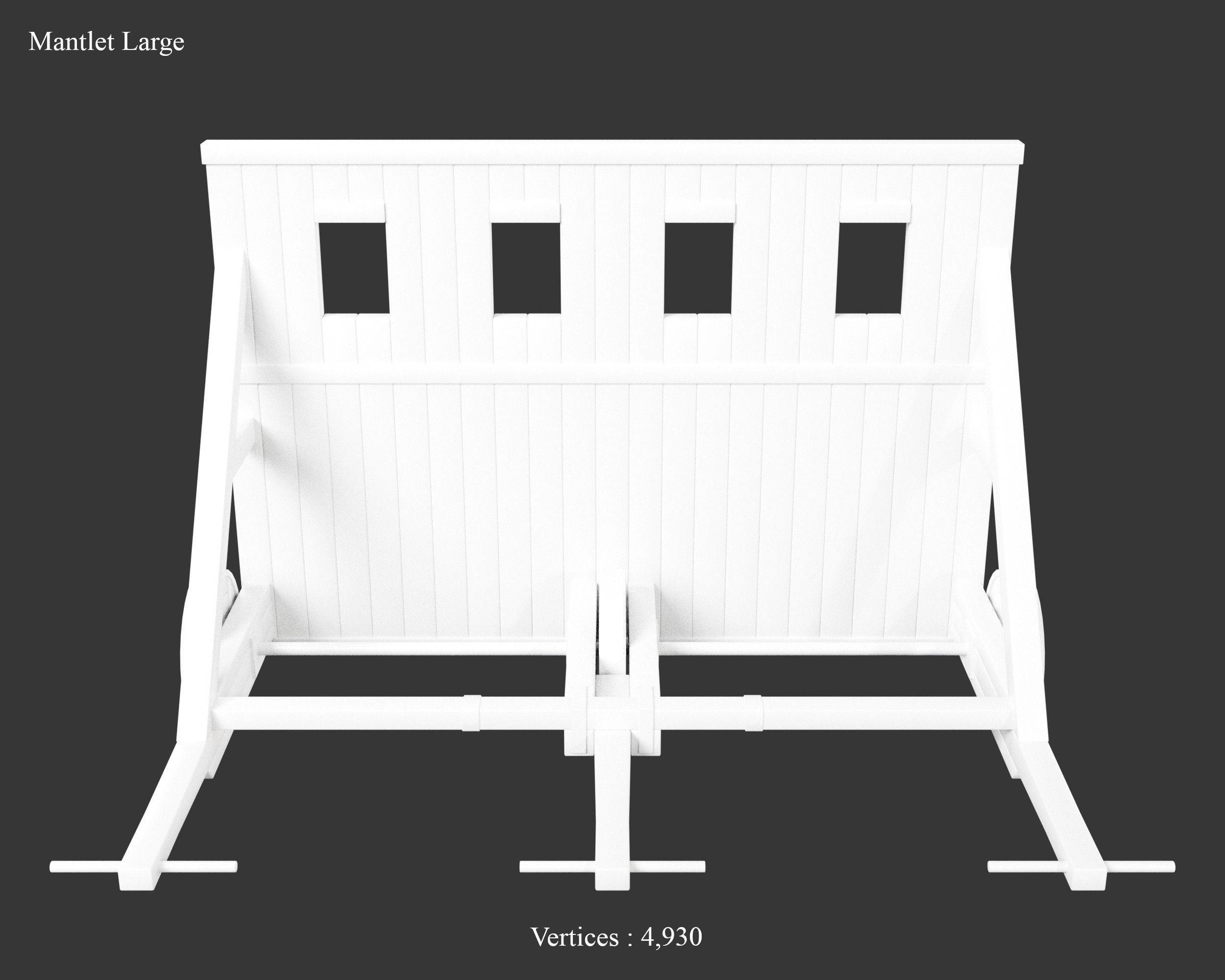 Medieval Defense Wood Mantlet Low-poly 3D model_7