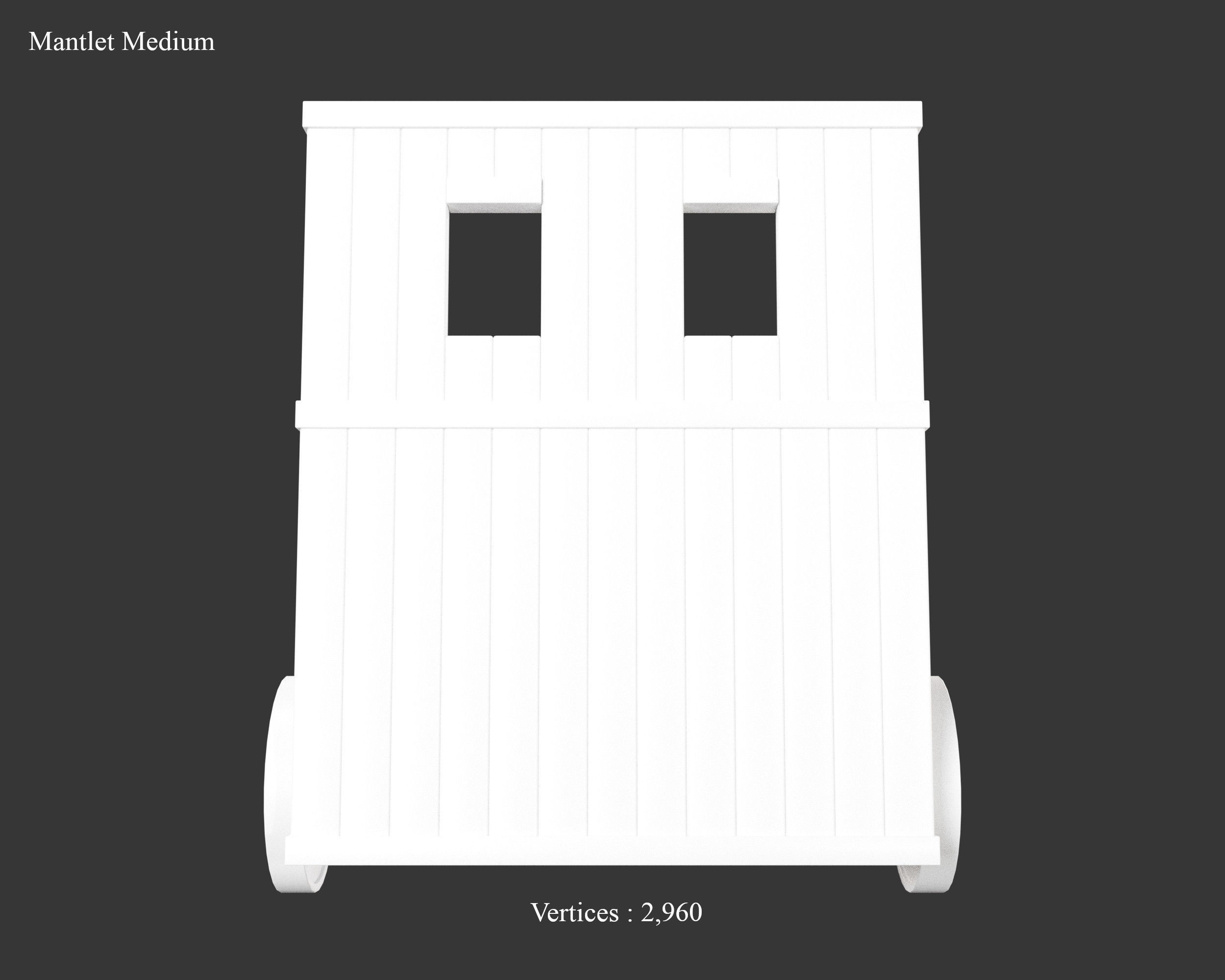 Medieval Defense Wood Mantlet Low-poly 3D model_10