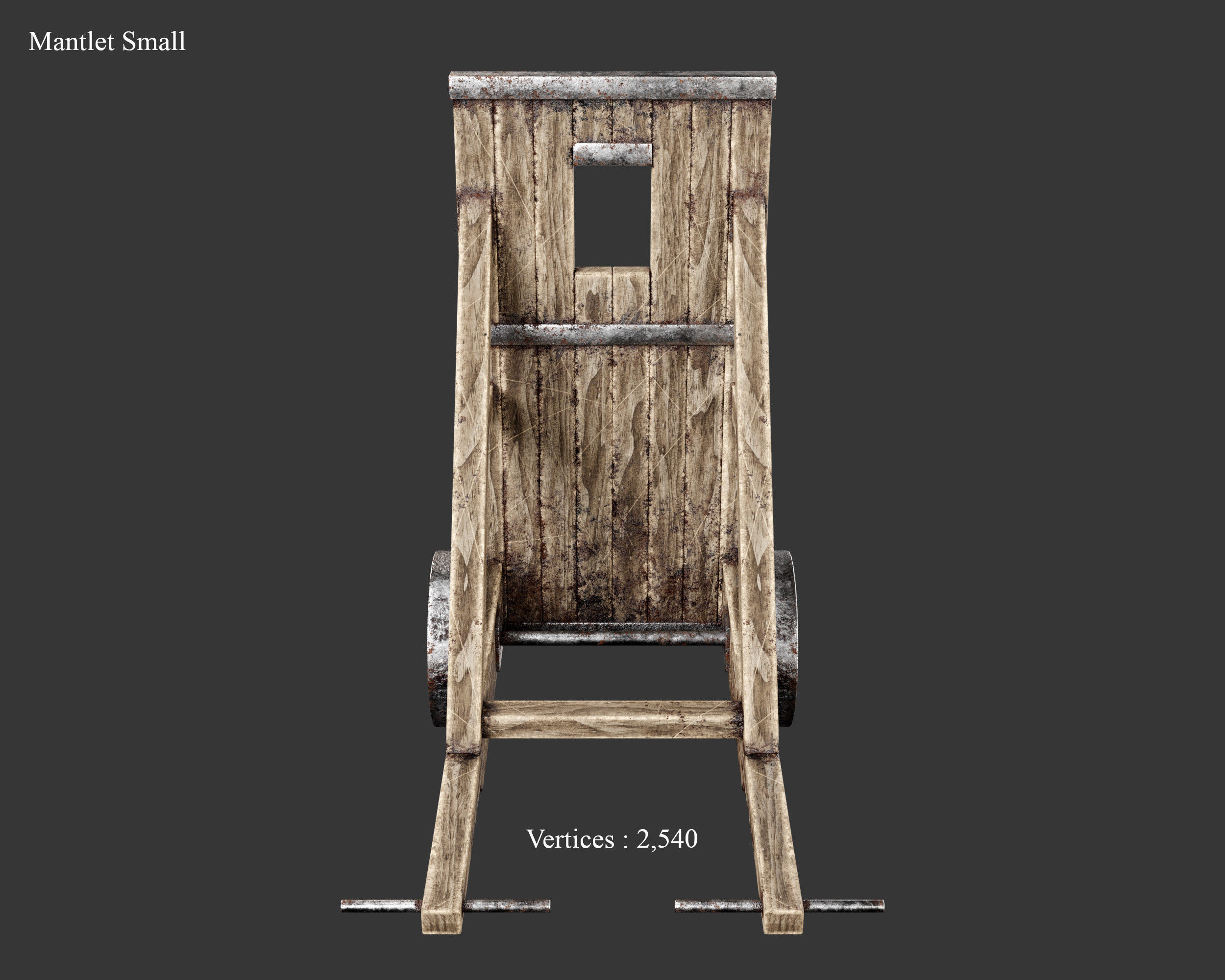 Medieval Defense Wood Mantlet Low-poly 3D model_18