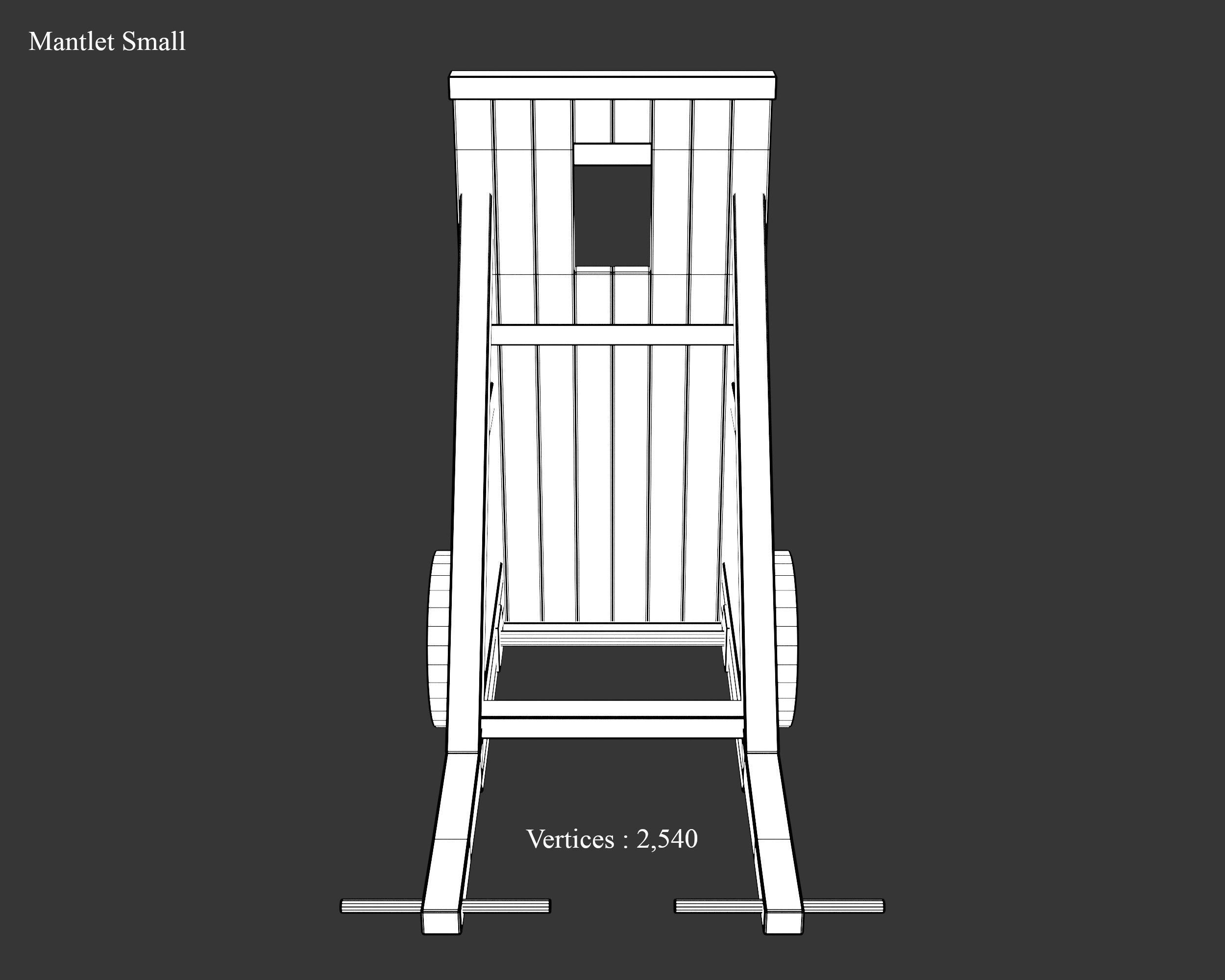 Medieval Defense Wood Mantlet Low-poly 3D model_20