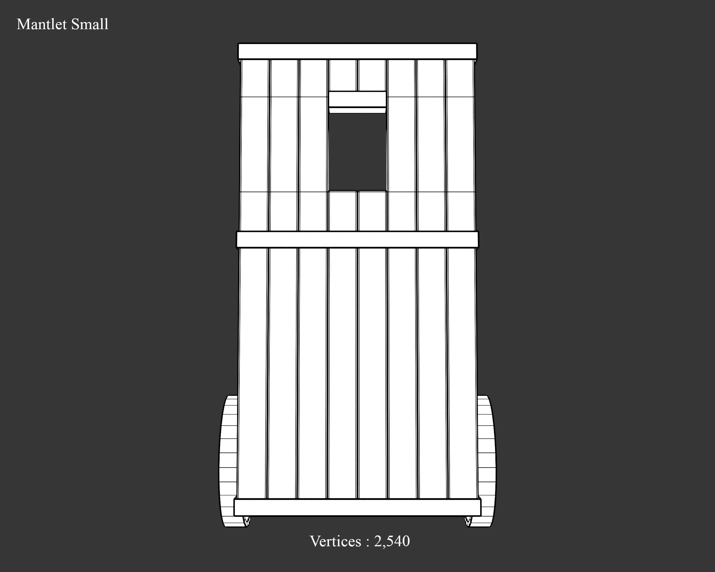 Medieval Defense Wood Mantlet Low-poly 3D model_17
