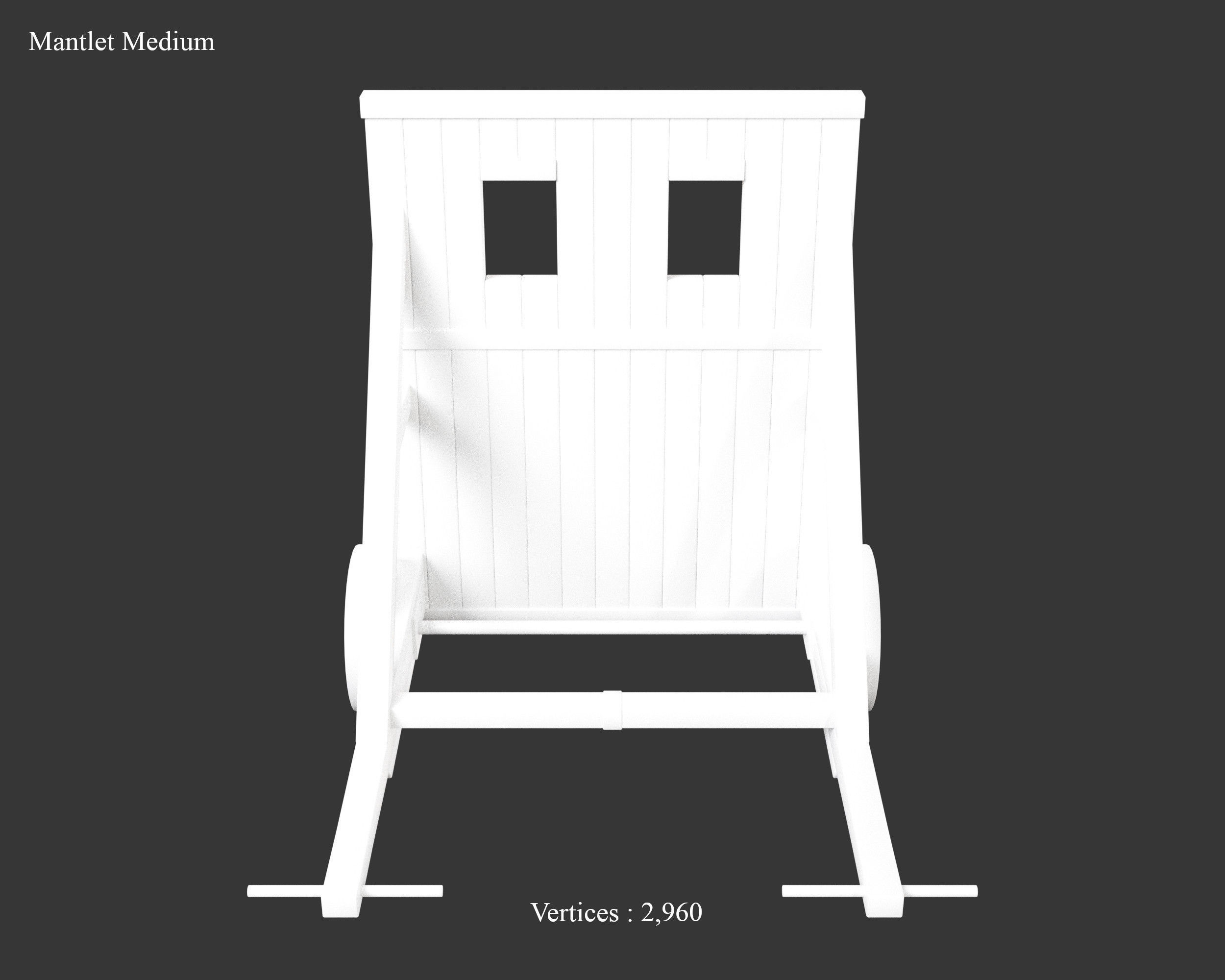 Medieval Defense Wood Mantlet Low-poly 3D model_13