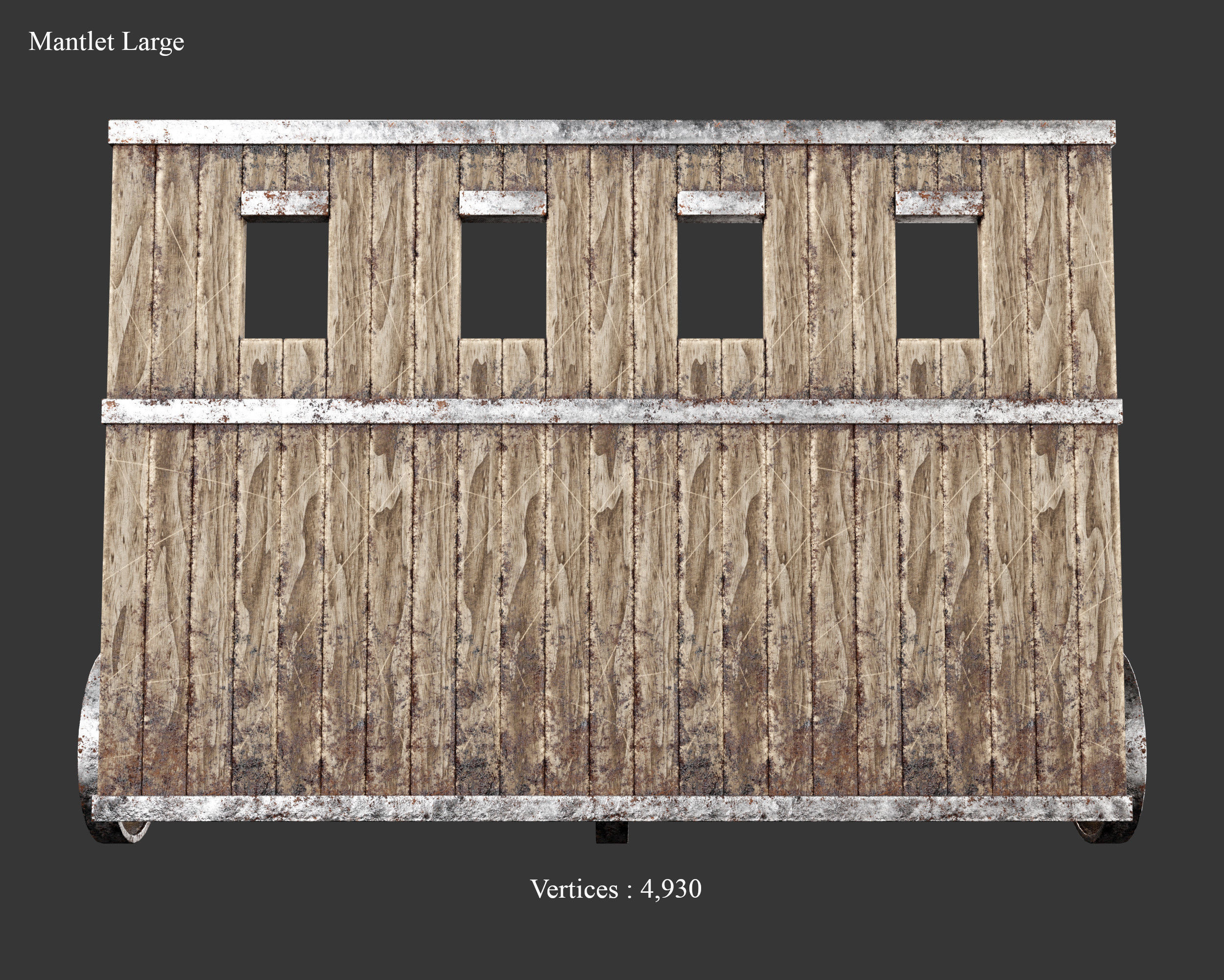 Medieval Defense Wood Mantlet Low-poly 3D model_3