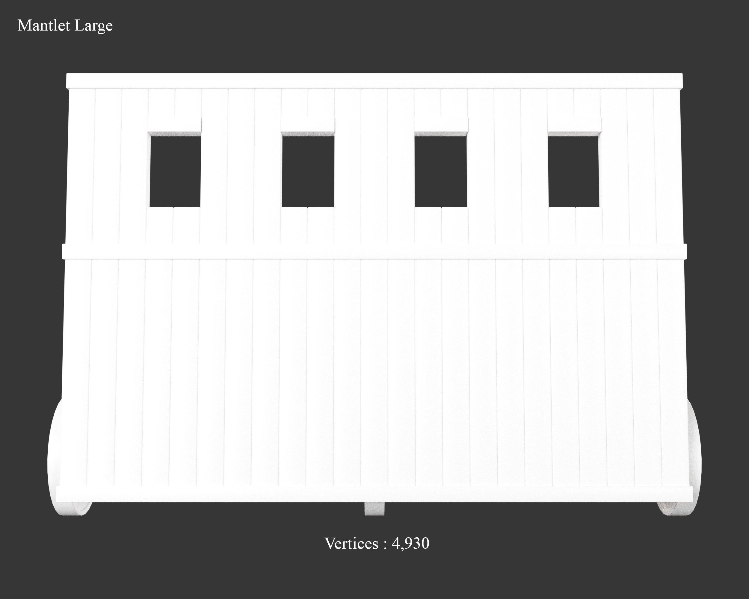 Medieval Defense Wood Mantlet Low-poly 3D model_4