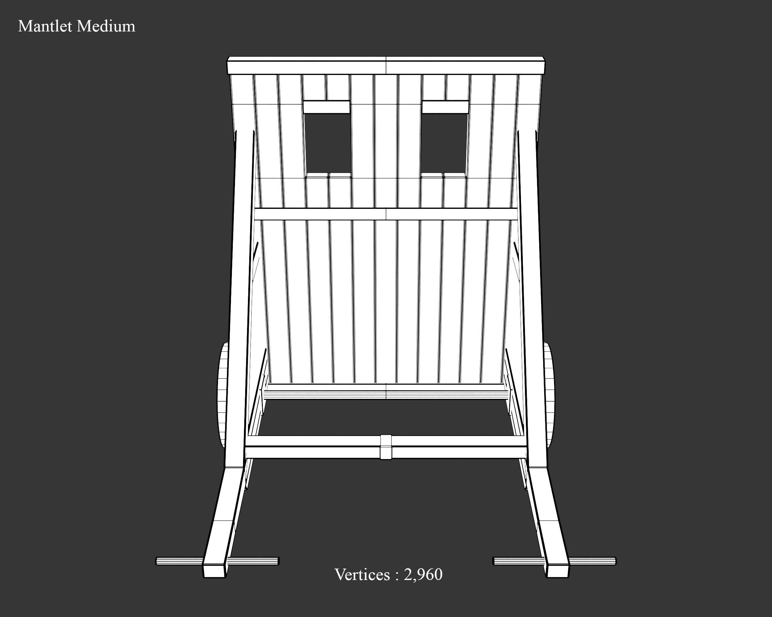 Medieval Defense Wood Mantlet Low-poly 3D model_14