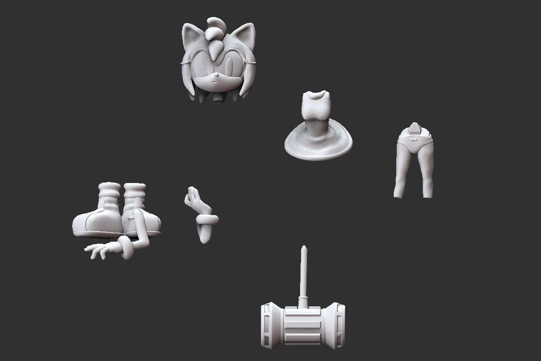 Amy Rose model 3D print 3D print model_10