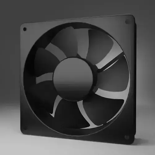 Computer Casing Cooling Fan Low-poly 3D model
