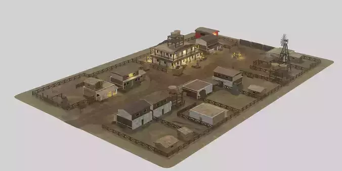 Asset Western town building 