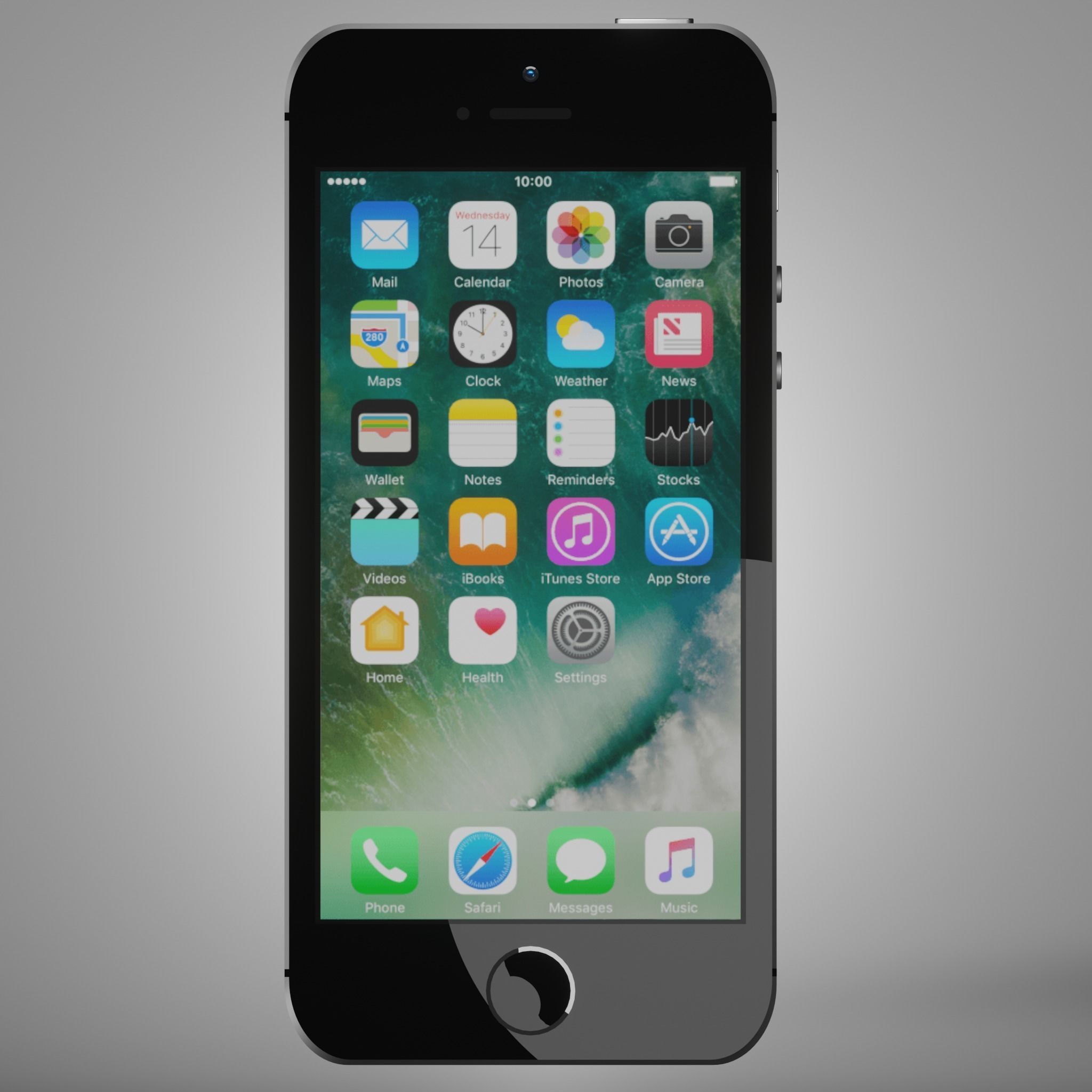 IPhone 5s Gold and Silver Low-poly 3D model_3
