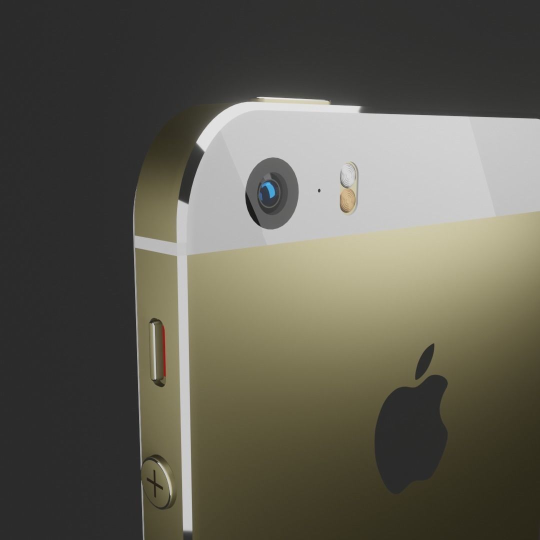IPhone 5s Gold and Silver Low-poly 3D model_8