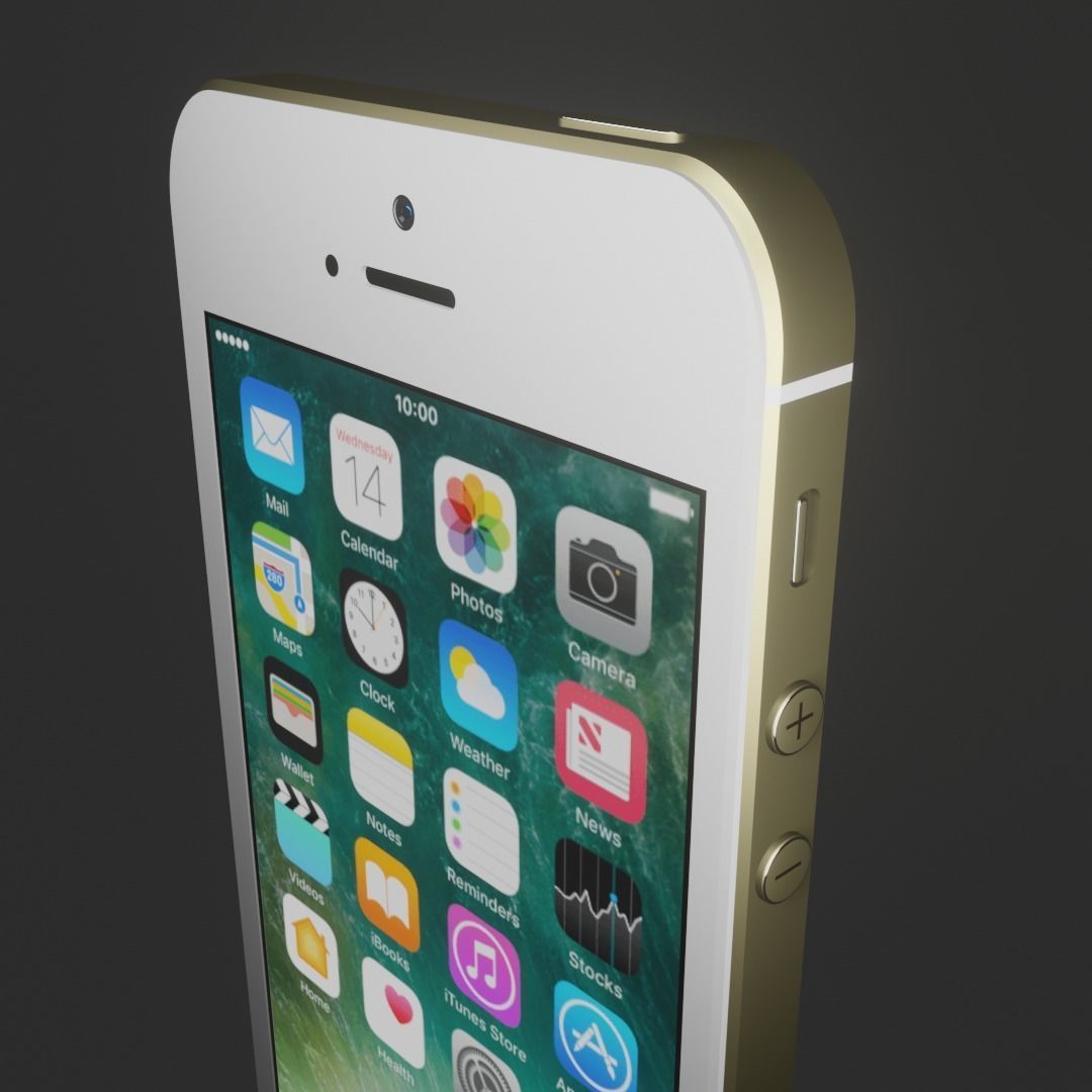 IPhone 5s Gold and Silver Low-poly 3D model_6