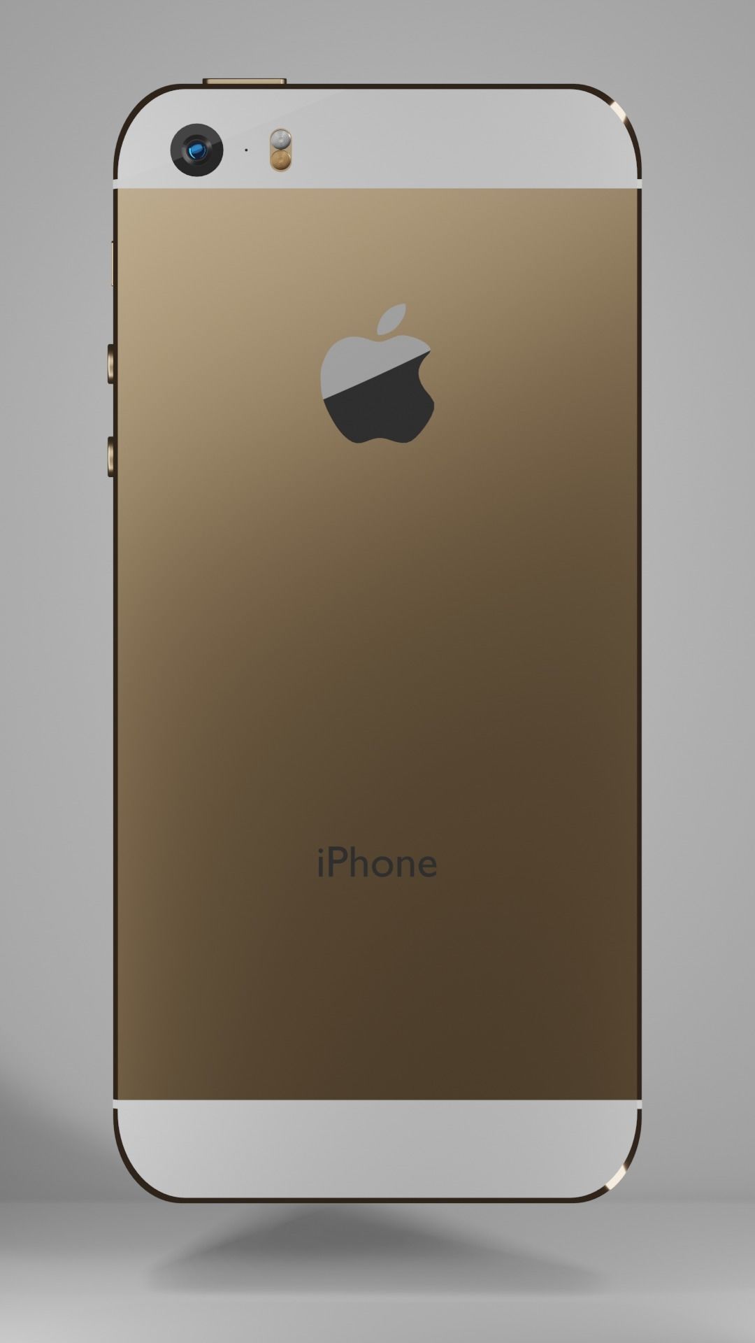 IPhone 5s Gold and Silver Low-poly 3D model_5