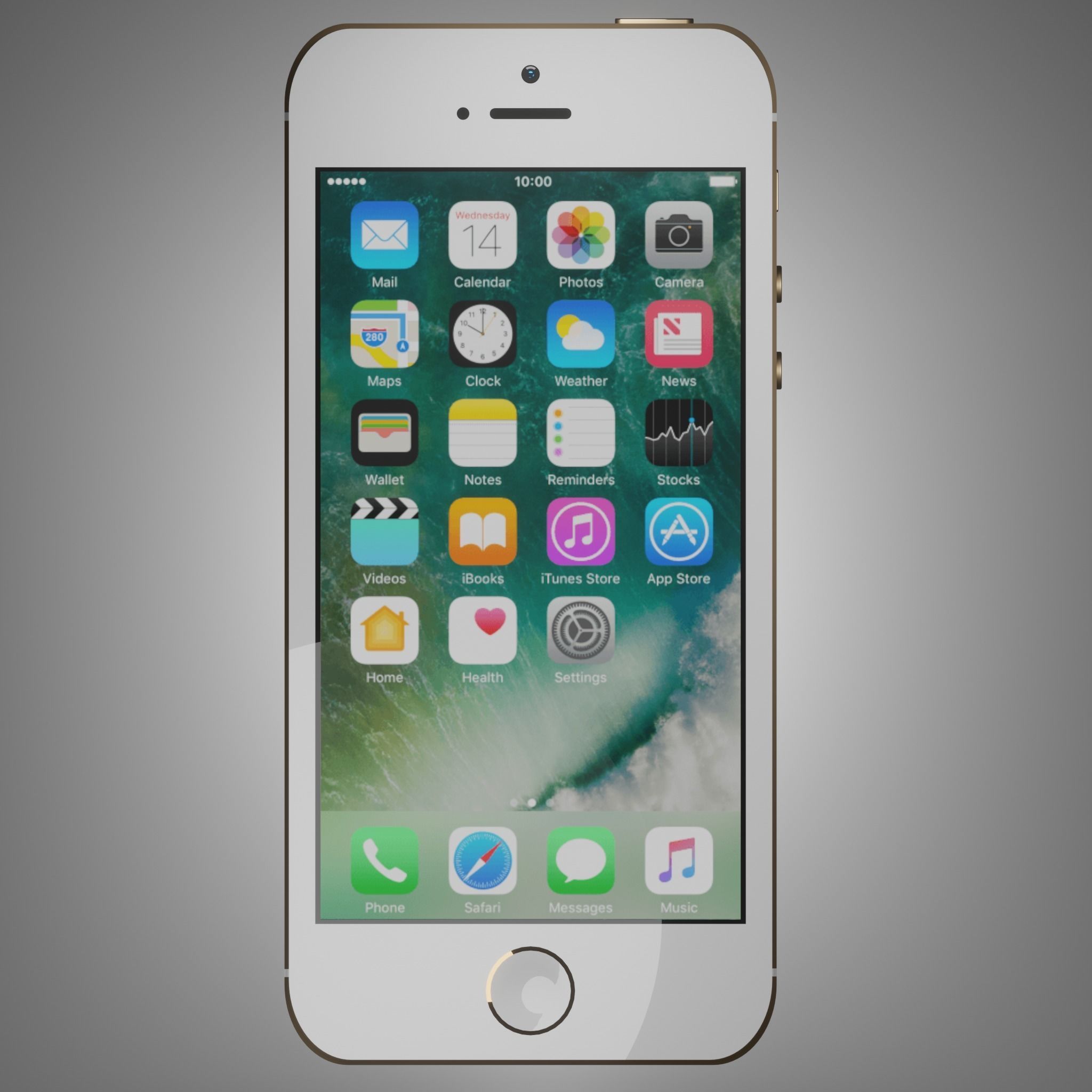 IPhone 5s Gold and Silver Low-poly 3D model_2