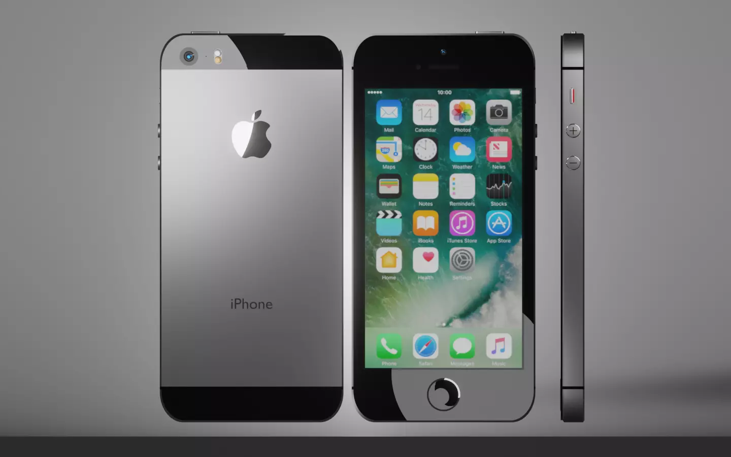 IPhone 5s Gold and Silver Low-poly 3D model_0