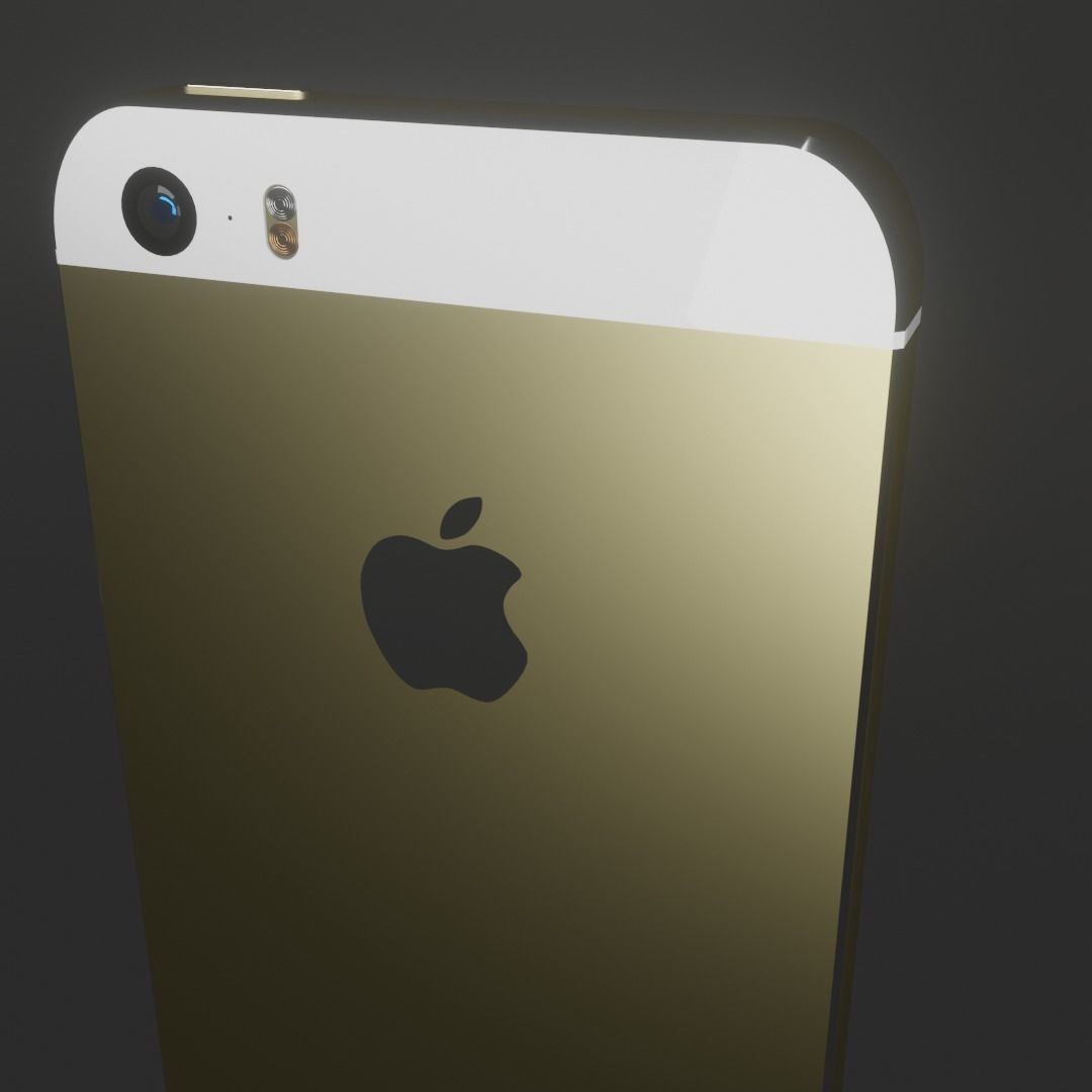 IPhone 5s Gold and Silver Low-poly 3D model_7
