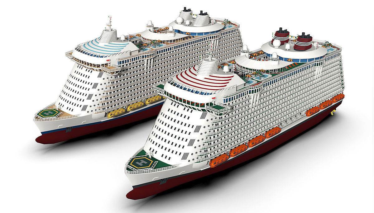 Passenger Ship Low-poly 3D model_2