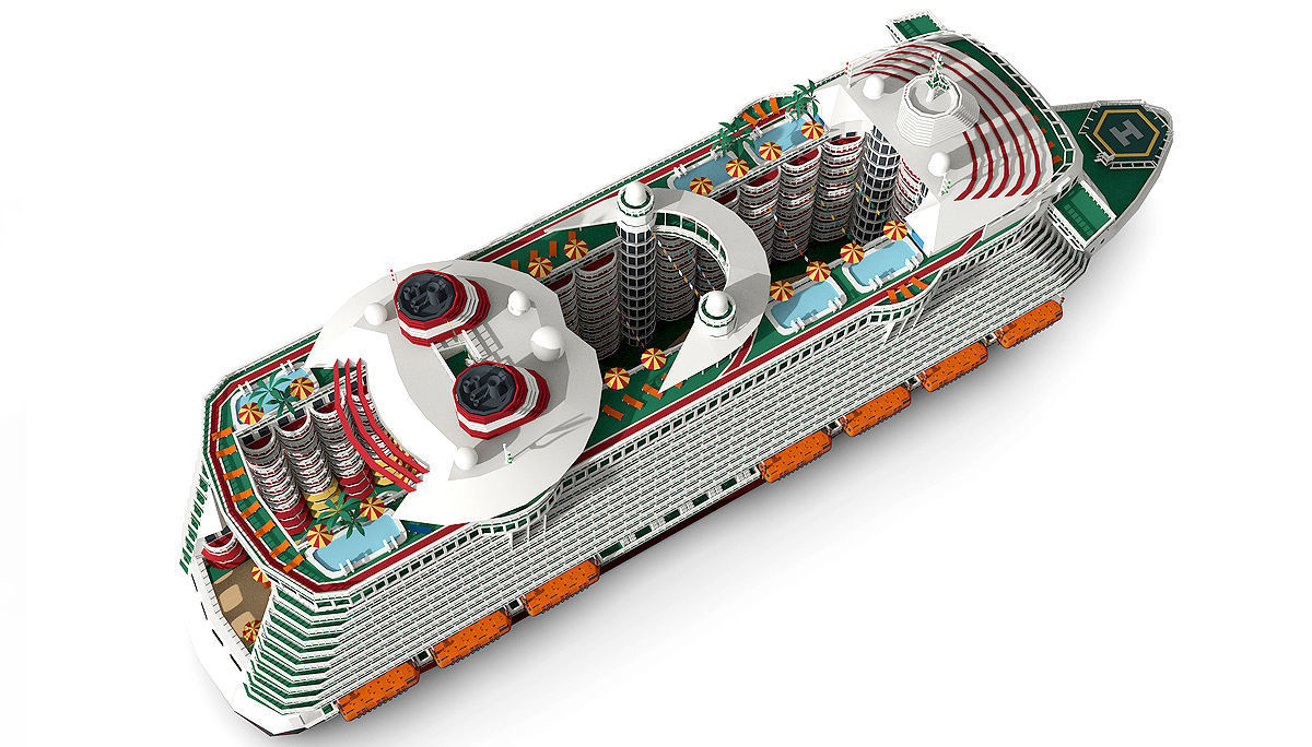 Passenger Ship Low-poly 3D model_1