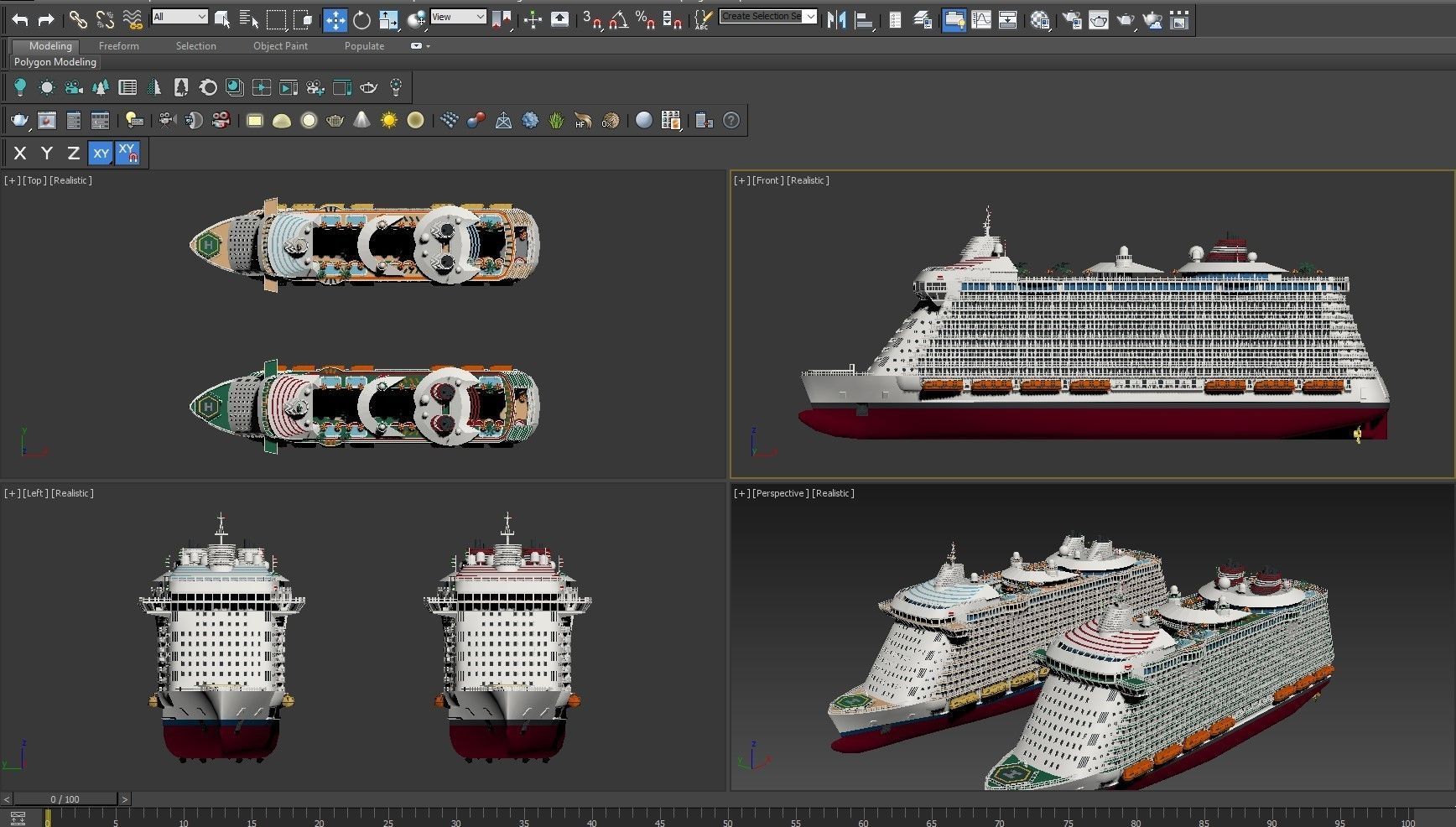 Passenger Ship Low-poly 3D model_16