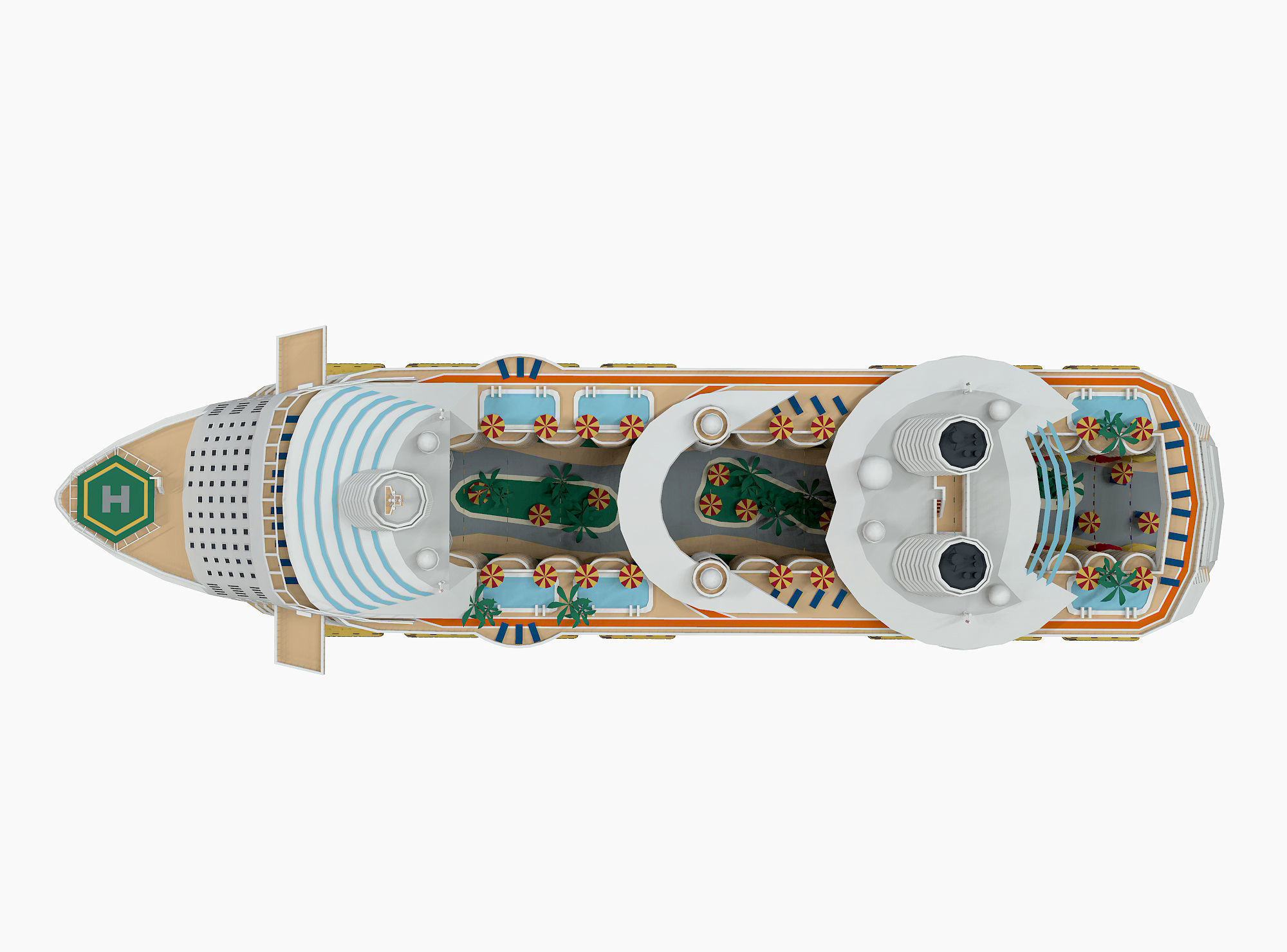 Passenger Ship Low-poly 3D model_5