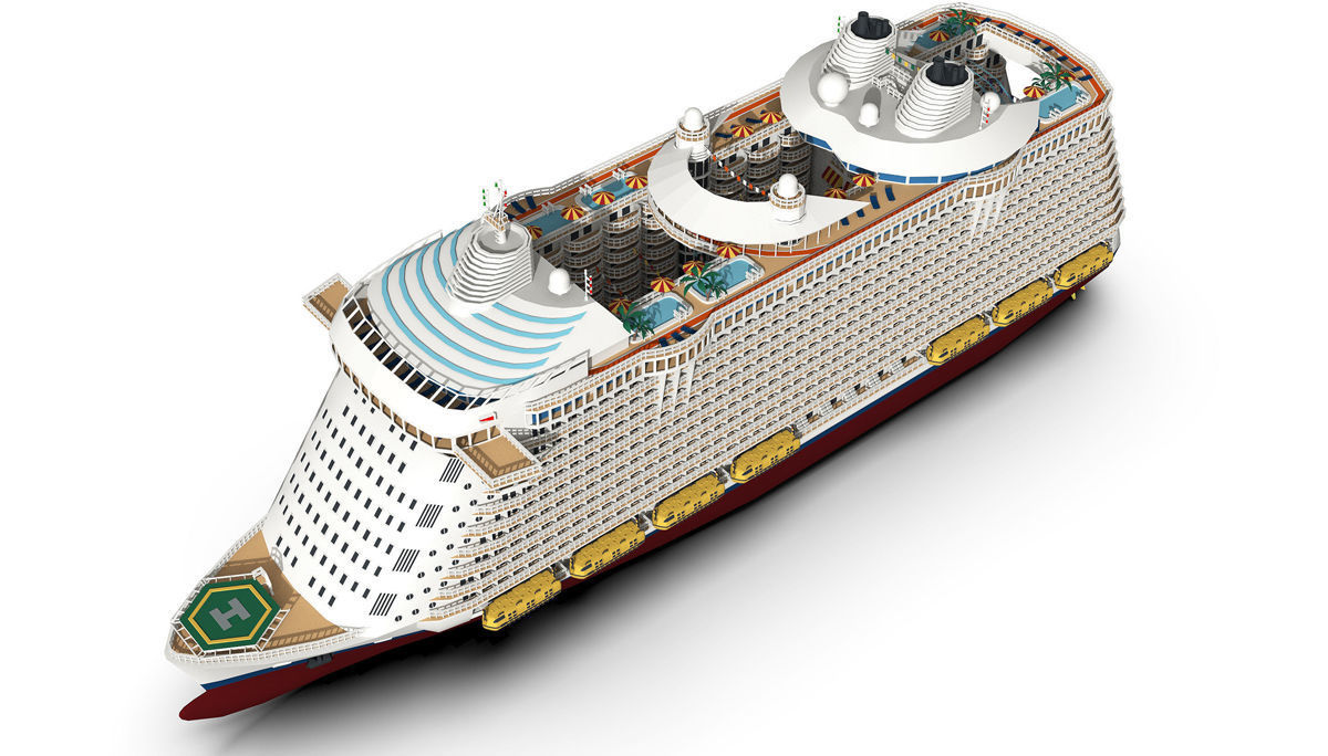 Passenger Ship Low-poly 3D model_6