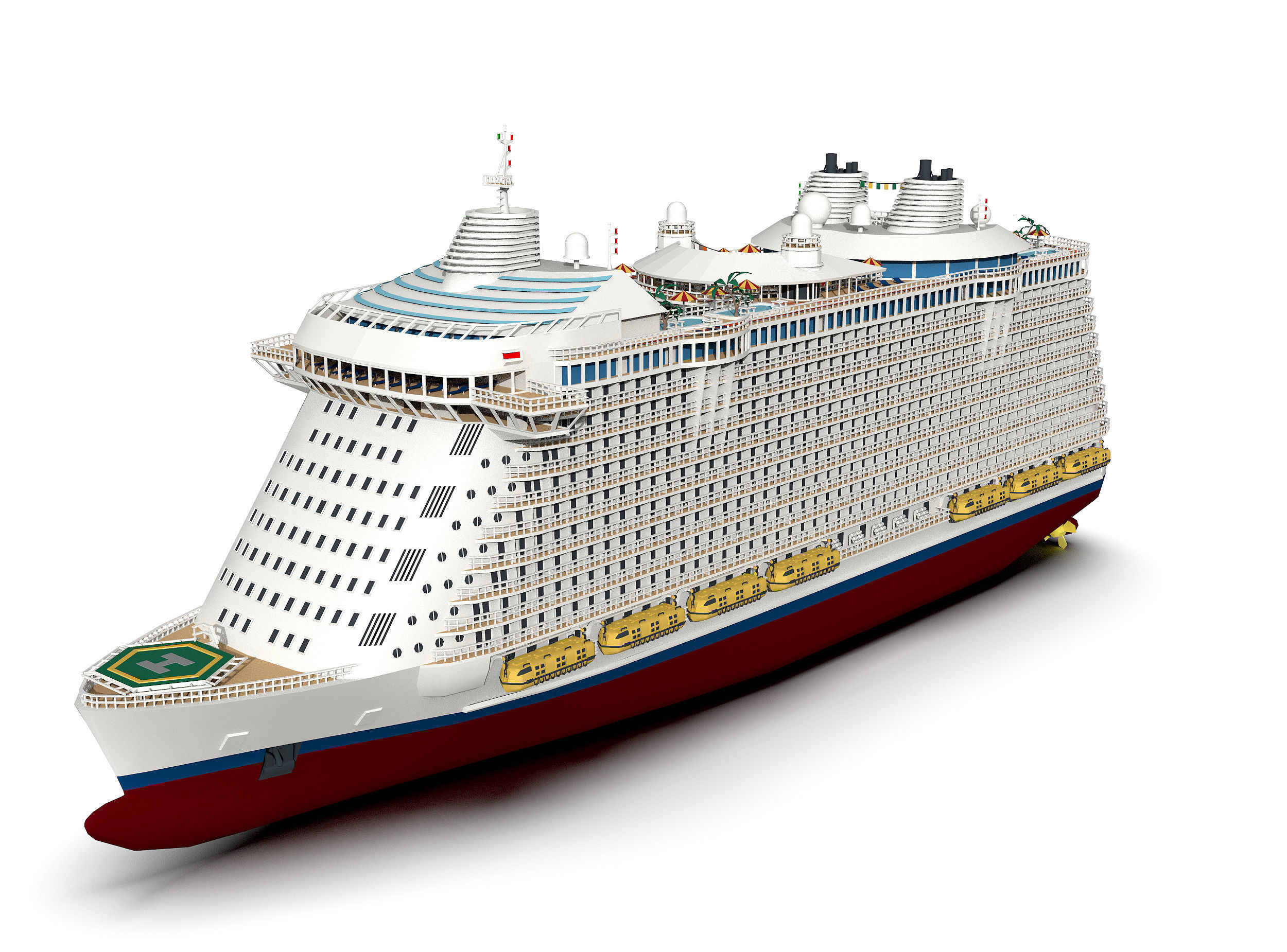 Passenger Ship Low-poly 3D model_15