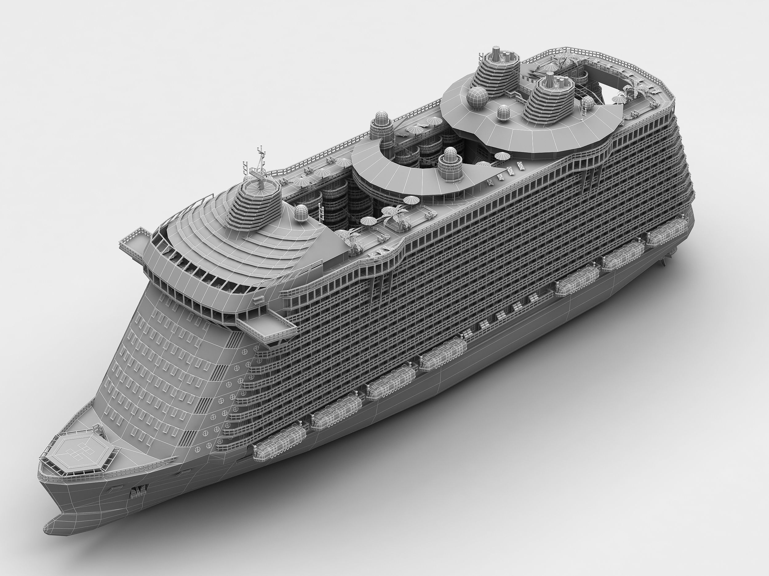 Passenger Ship Low-poly 3D model_11